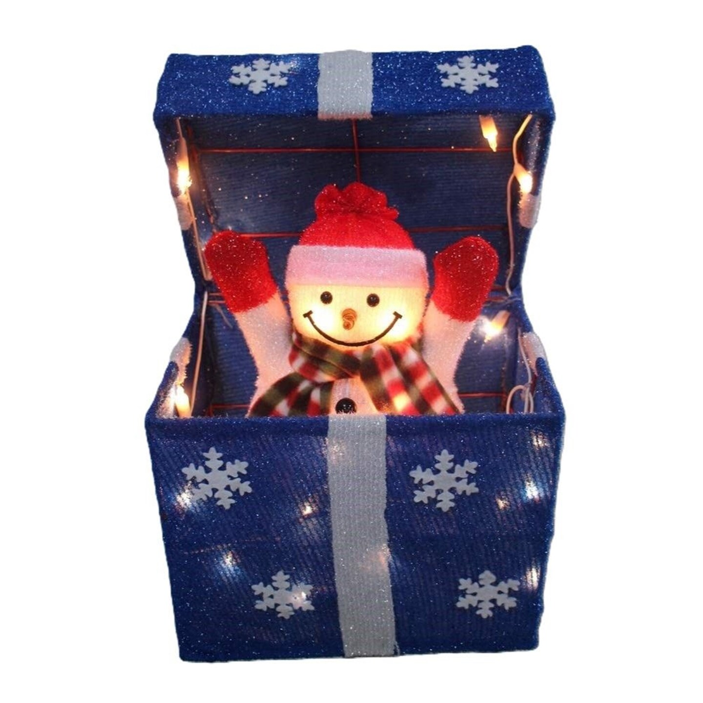 SkyMall Decorative Lighted Animated Pop Up Snowman Box
