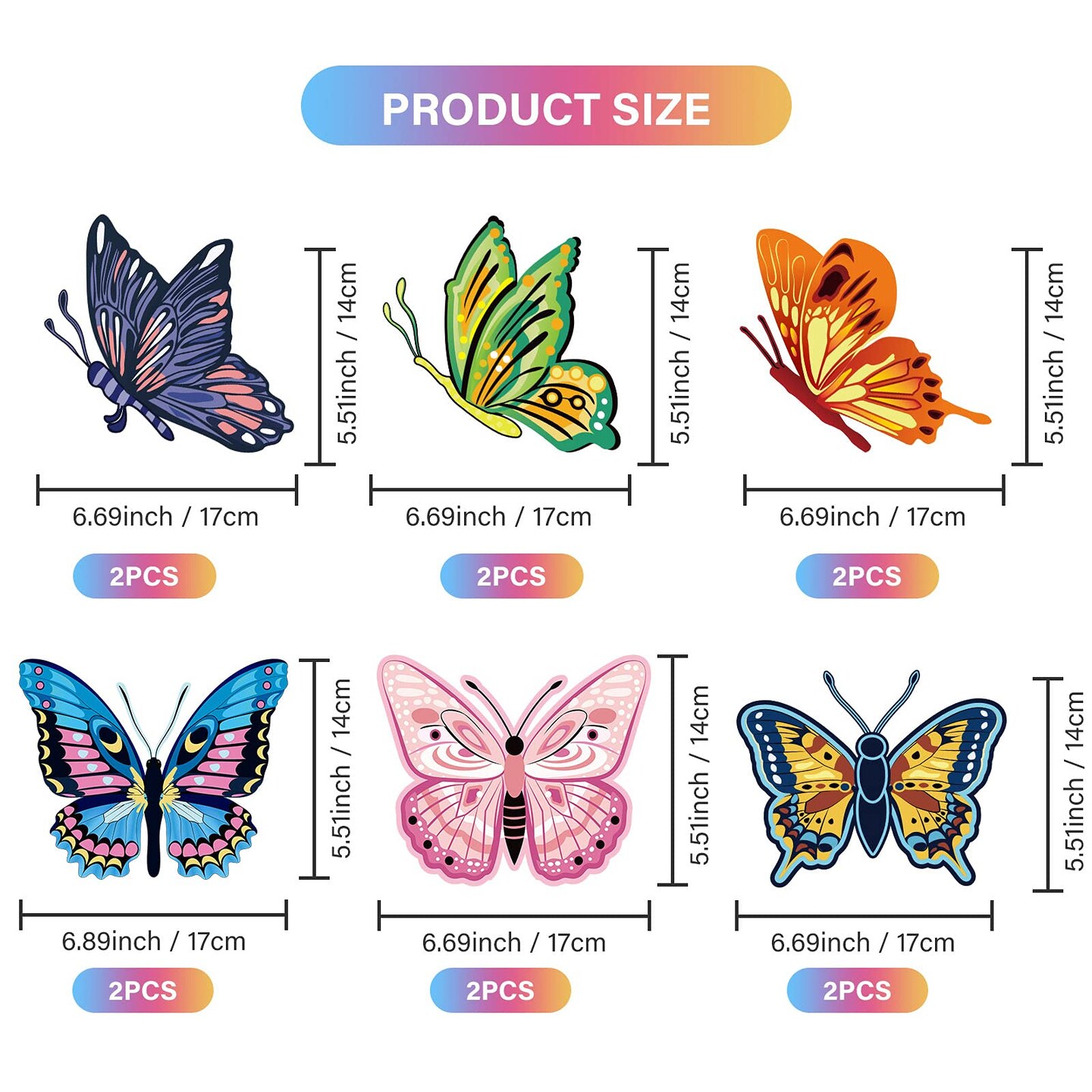 36 PCS Butterfly Hanging Swirl Decoration Summer Spring Party Streamer Butterfly Ceiling Swirl for Home Baby Shower Birthday Wedding Garden Tea Party