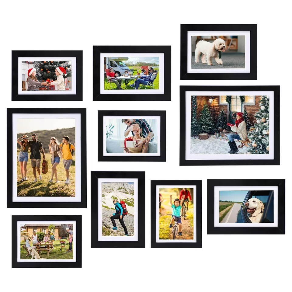 10 Pack Picture Frames 6x8 5x7 8x10 inch Picture Artwork Wall Desktop Display