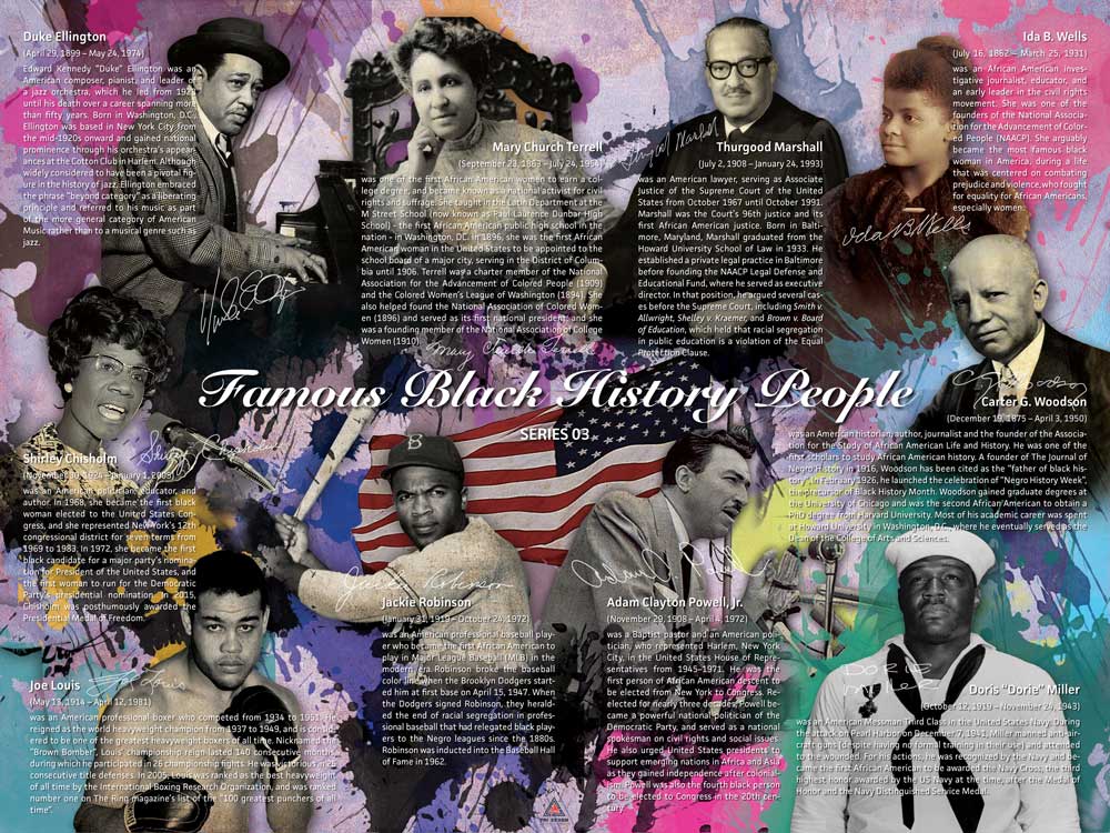 Famous Black History People Poster Series 1-5 (Bundle), 24&#x22;x18&#x22; Unframed