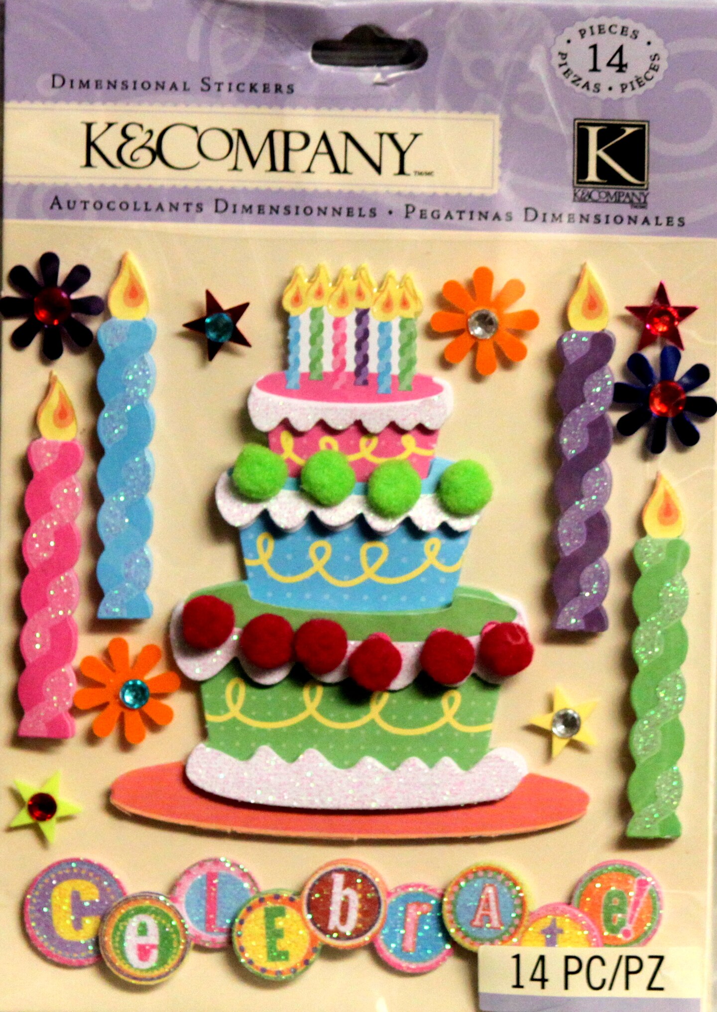 K &#x26; Company Birthday Cake Dimensional Stickers