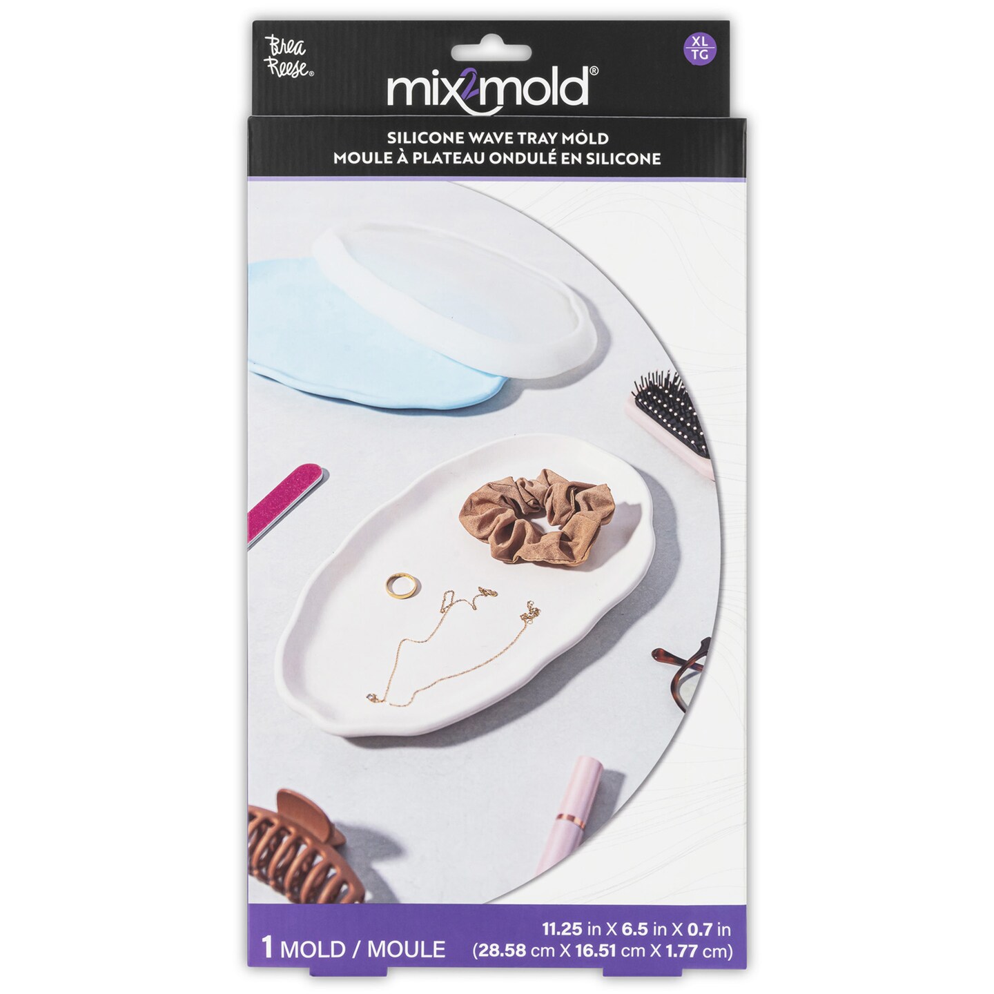 Brea Reese Mix2Mold Silicone Wave Tray Mold - 1pc - DIY Decor, Non-Stick Oval Tray Mold, Durable & Reusable, Mold Only-For Resin Craft Projects
