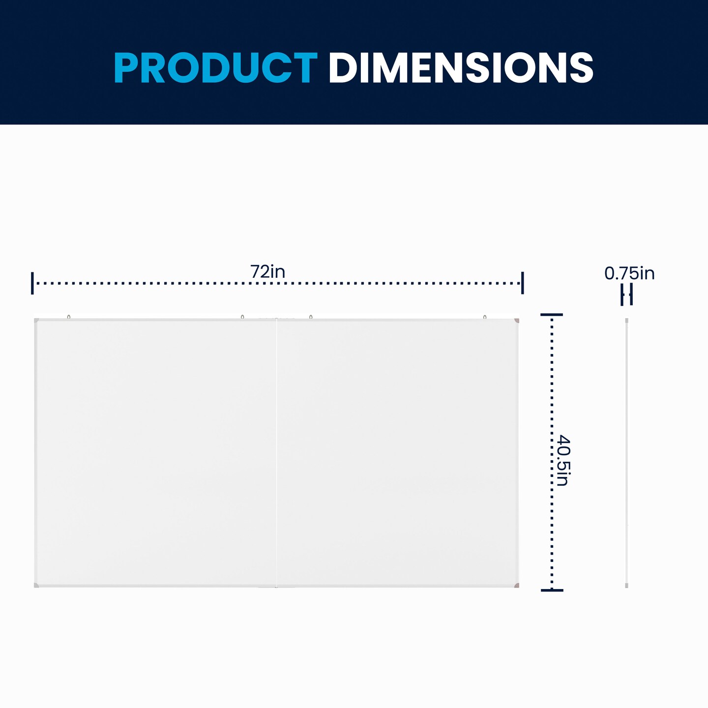 Emma and Oliver Xander Dry Erase Board for Wall with Aluminum Whiteboard Frame and Removable Marker Tray, 3 Markers, 1 Eraser, 6 Magnets Included