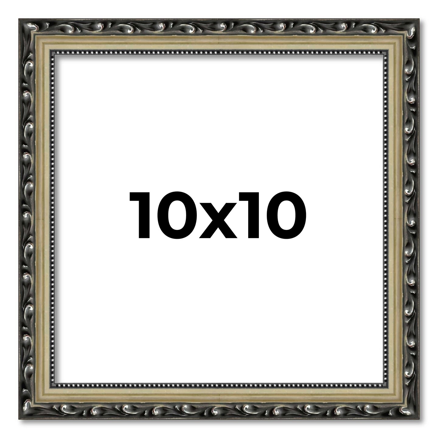 10x10 Museum-Quality Picture Frame with UV-Resistant Acrylic & Acid-Free Backing, Available in 4 Finishes - Gold, Silver, Bronze, and Black