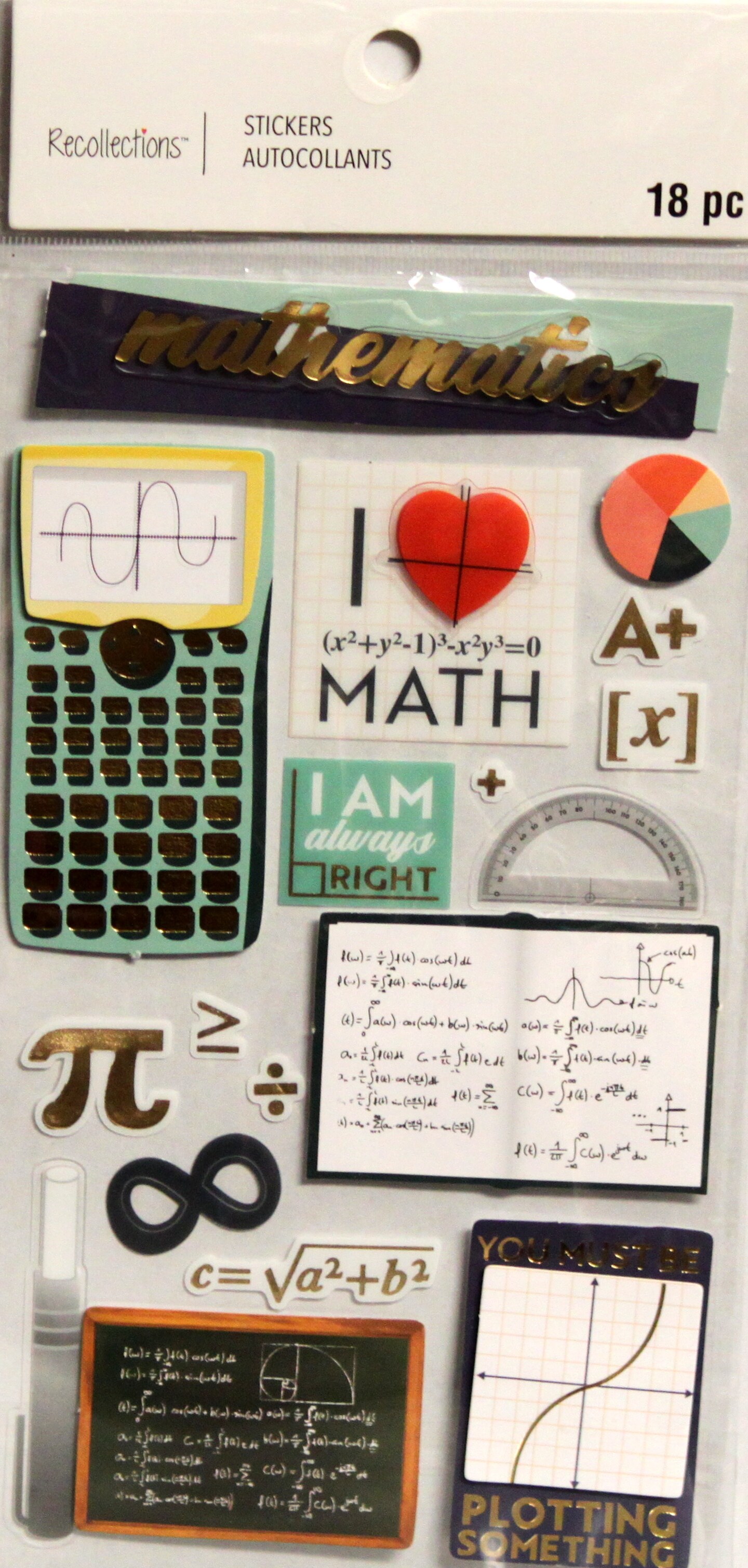 Recollections Math Dimensional Stickers