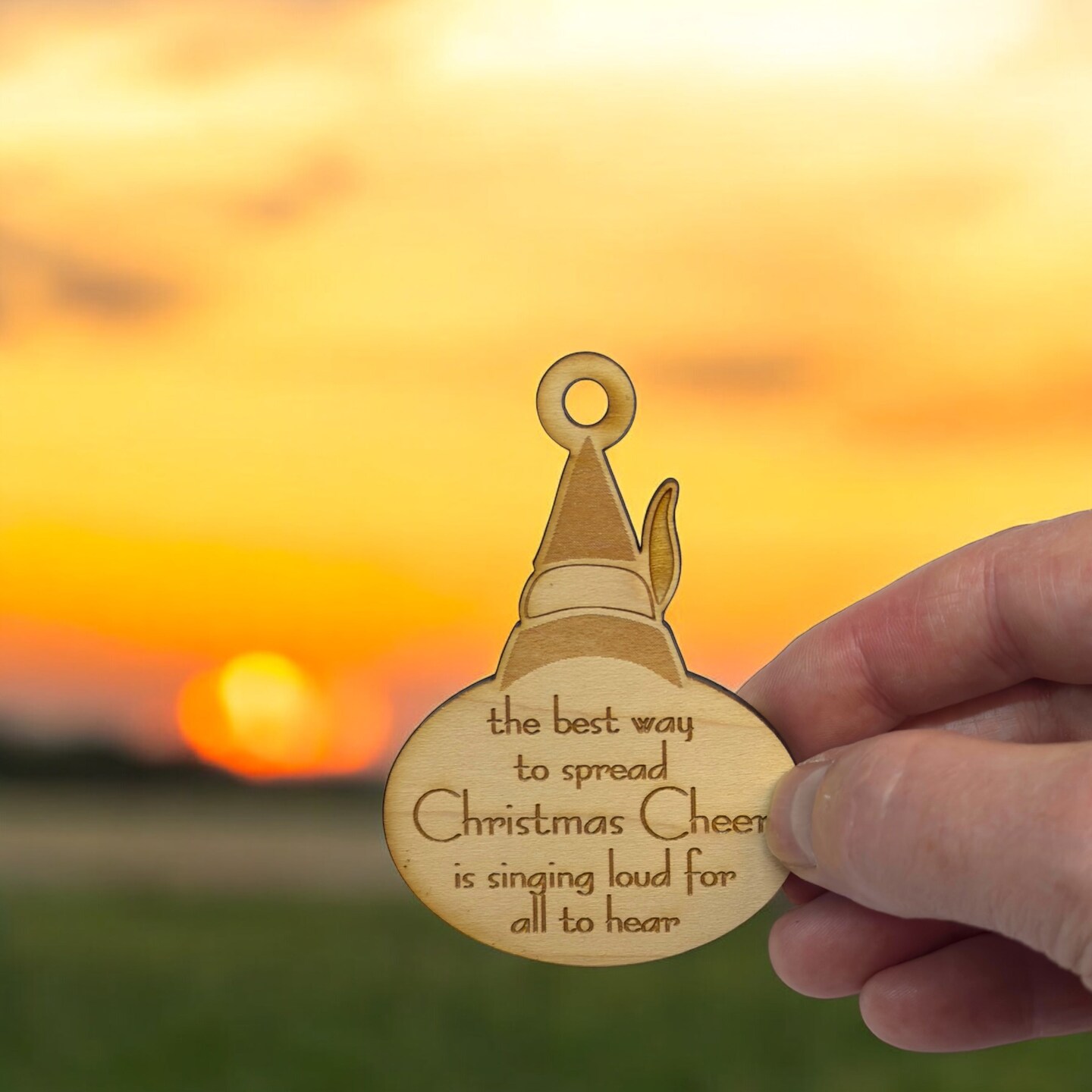 Ornament - Christmas Cheer - Raw Wood 2x3in Ornament - Christmas Cheer - Raw Wood 2x3in