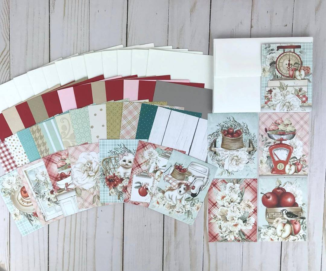 Fall Card Kit, Apple Card Making Kit for Adults, Make Your Own Cards ...