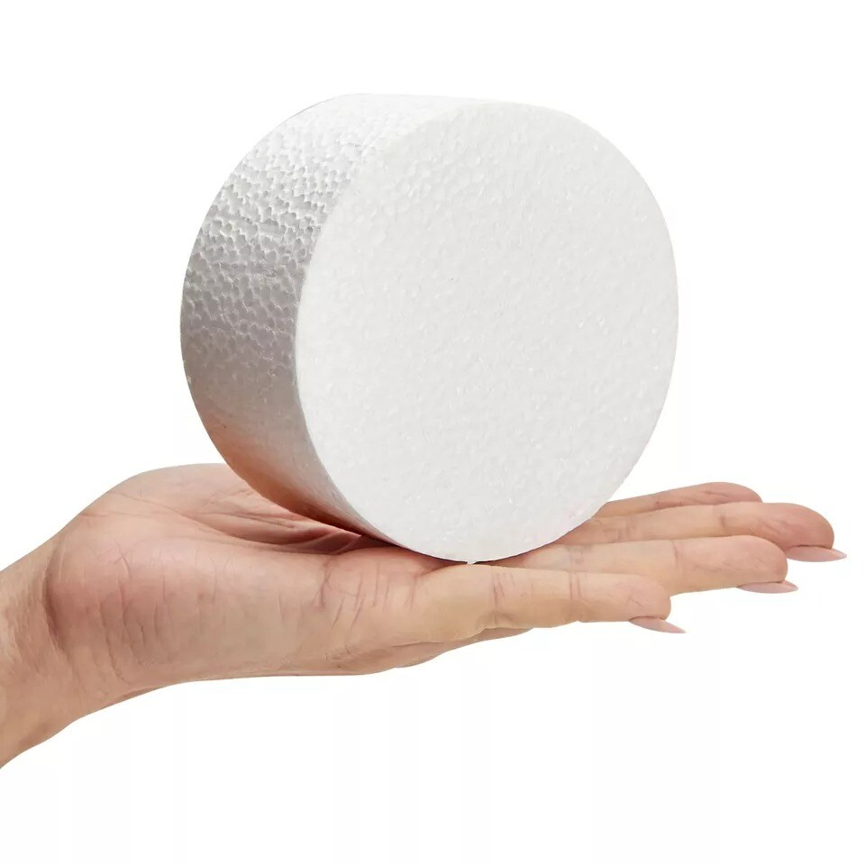 9 Pack Polystyrene Foam Circles for Crafts, DIY Floral Arrangements, 4 x 2 In