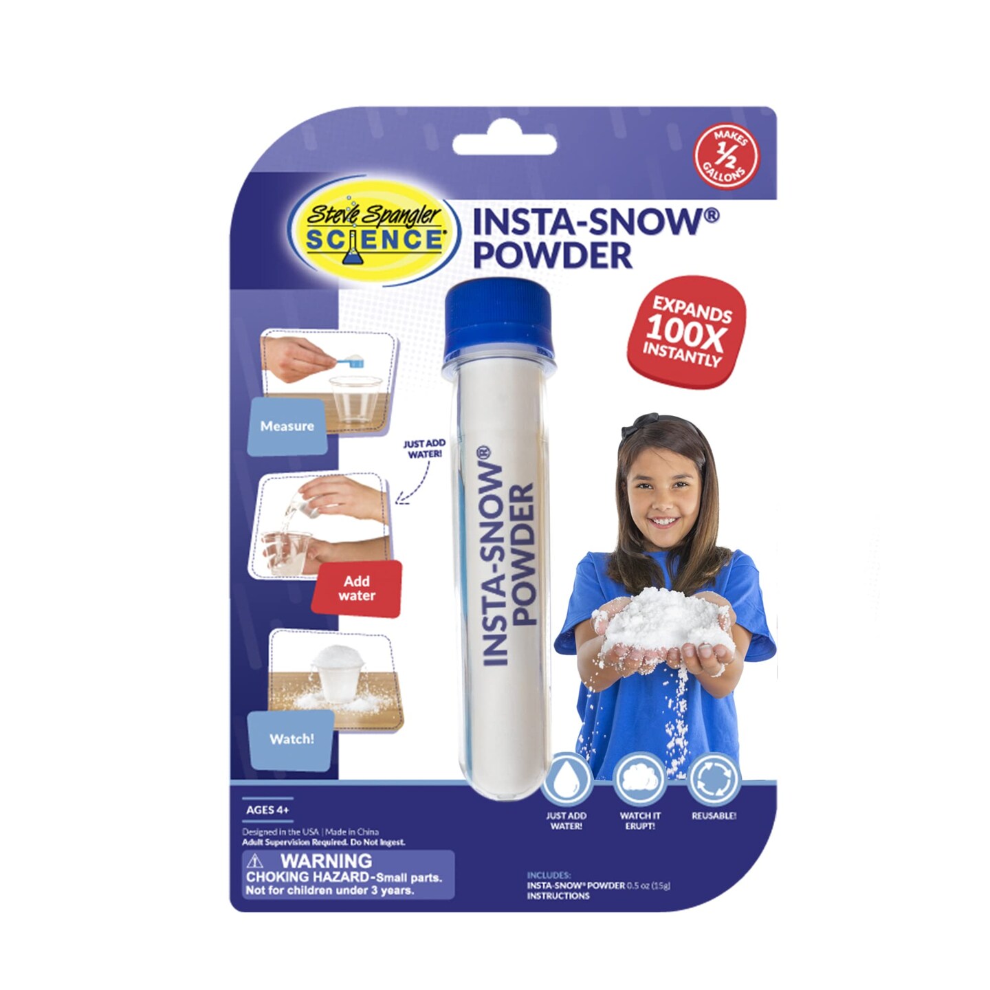 0.53 oz (15g) Test Tube &#x2013; Fun Science Kits for Kids, Simple and Safe, Makes Realistic, Fluffy Snow in Seconds, Top Sensory Toys &#x26; STEM Activities for Classrooms and Home