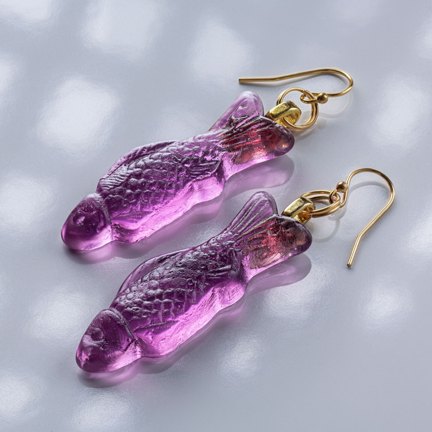 Swedish Fish - Grape Flavor - Handmade Glass Earrings 374691873938980864
