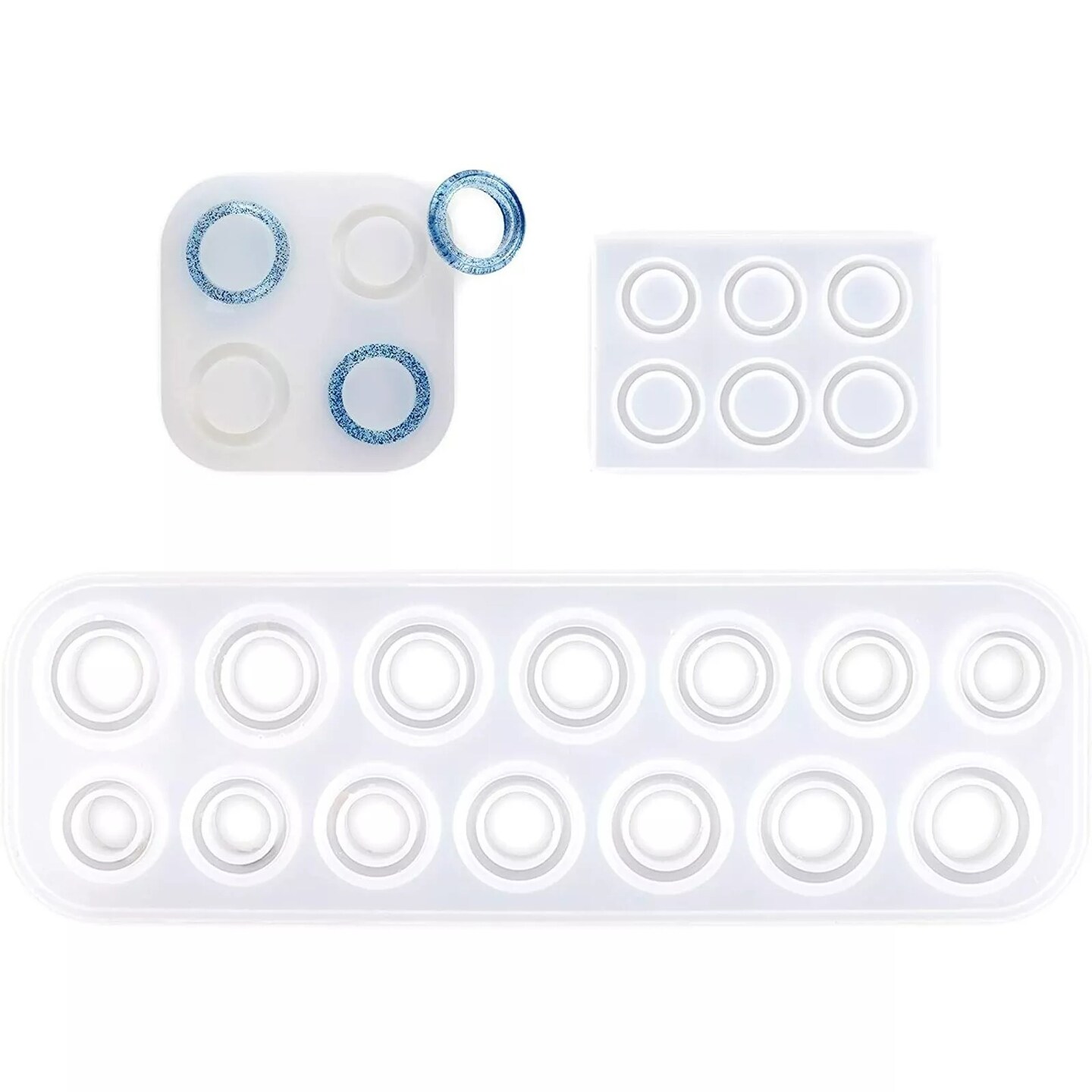 3 Pcs Silicone Resin Jewelry Making Kit Set for Rings Pendant Arts Craft DIY