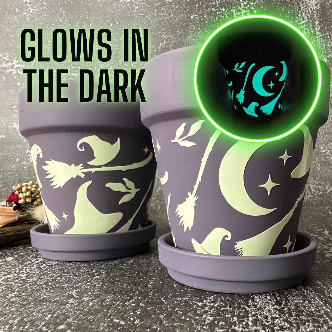 Witch Planter, Glow in the Dark Planter, Haunted Garden, Halloween Planter,  Cute Witch Decor, Manifest Planter, Witchy Wares | MakerPlace by Michaels