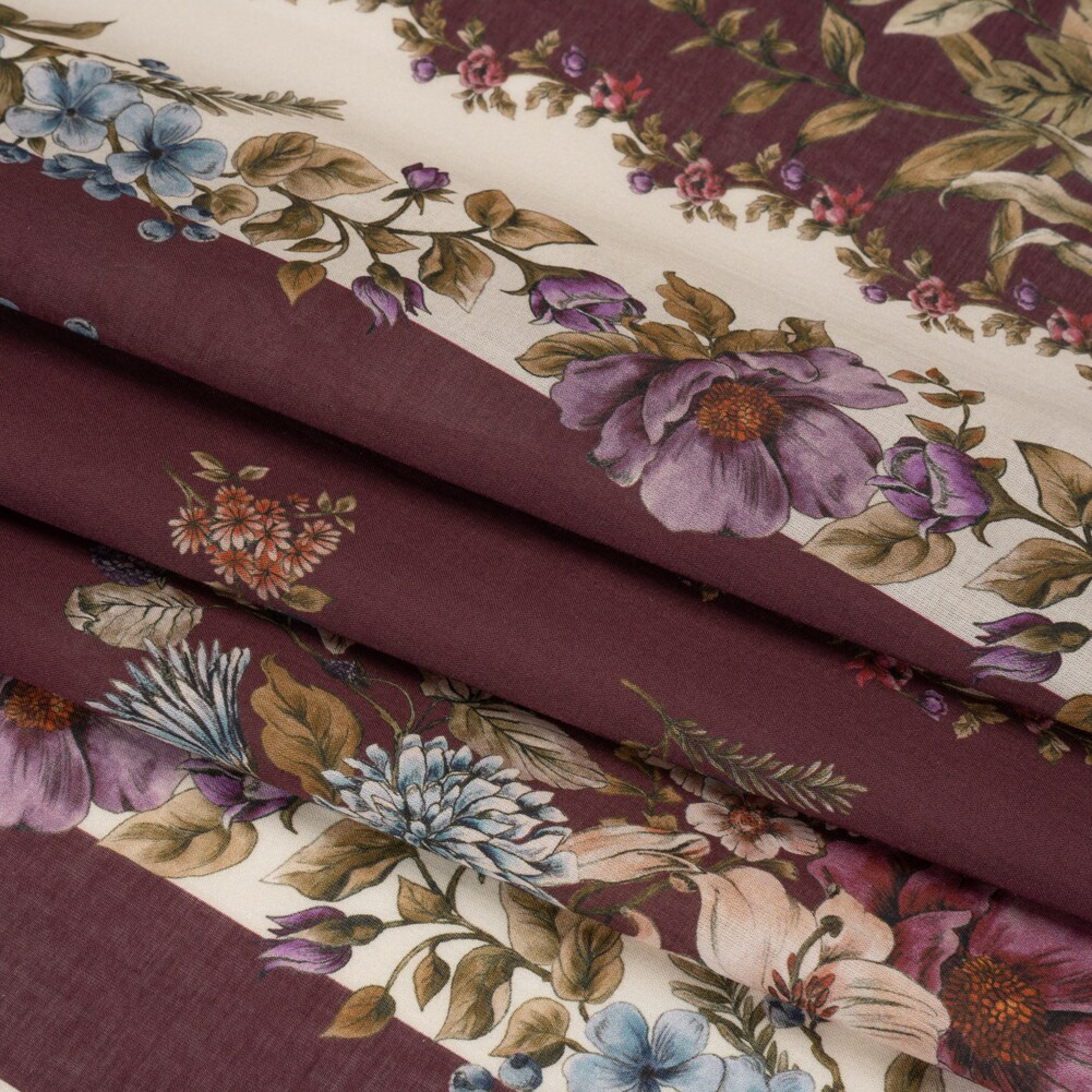 1 Panel Multicolor Mulberry Tapestry Cotton Voile Lightweight Fabric