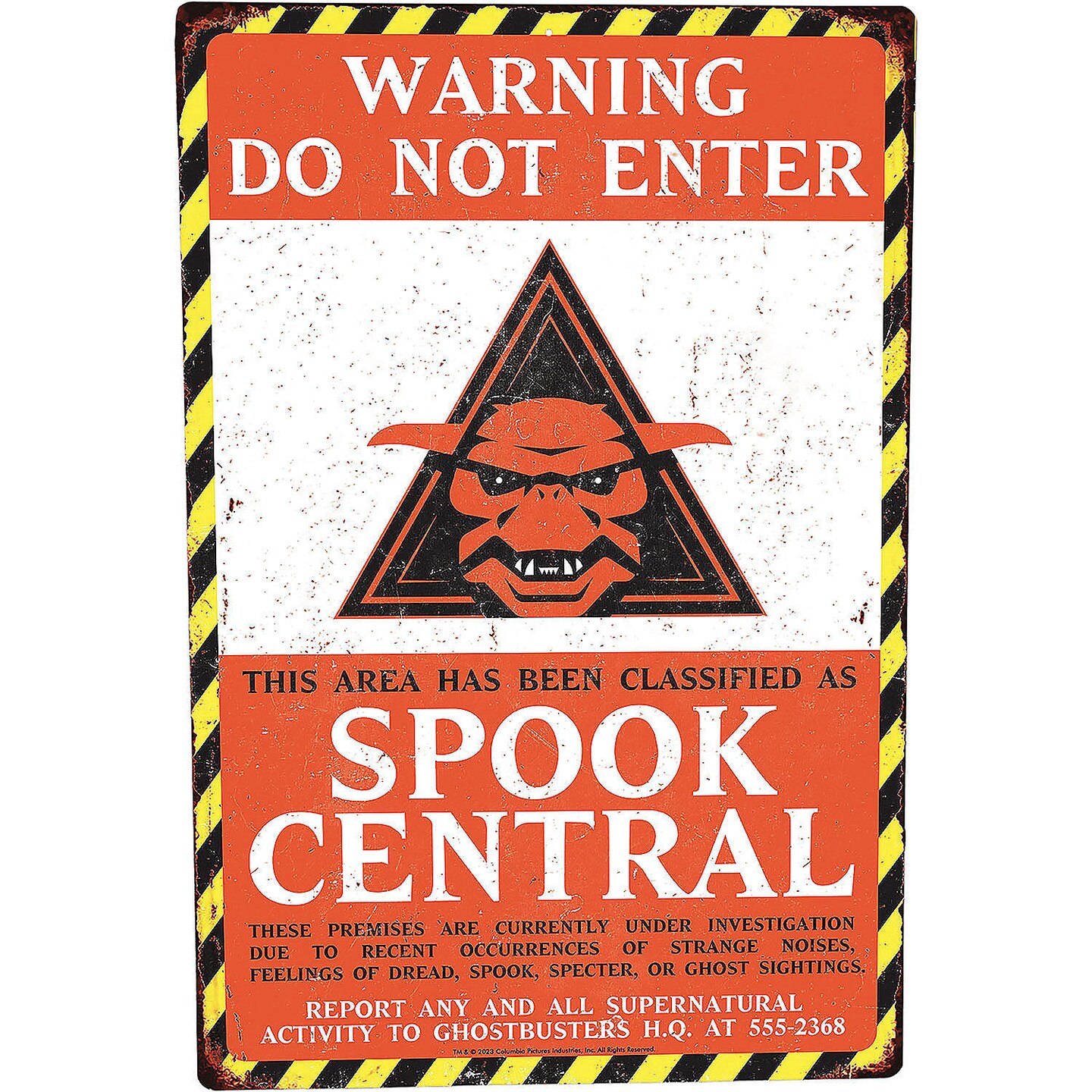GhostbustersT Warning Do Not Enter Spook Central Metal Sign