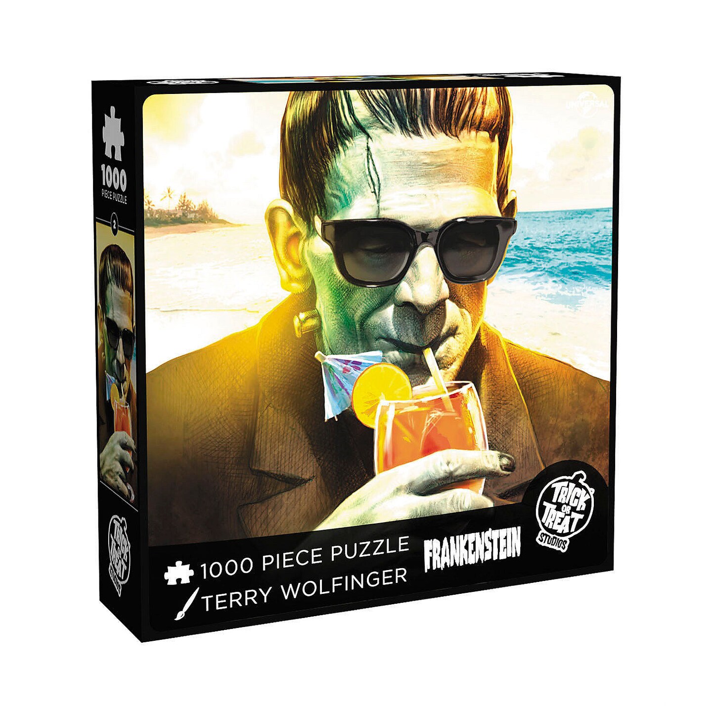 20&#x22; x 27&#x22; Frankenstein at the Beach 1000 Piece Puzzle