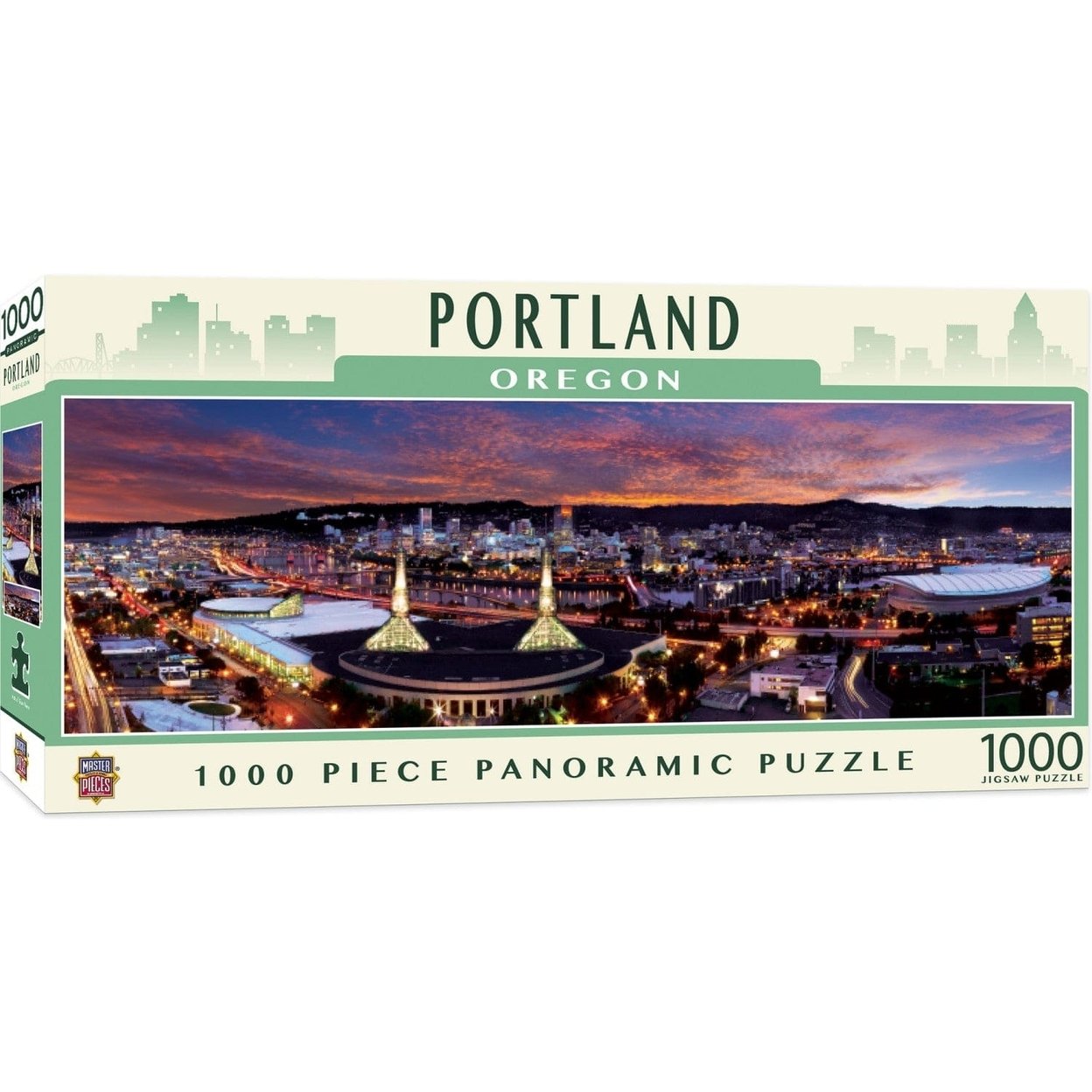 American Vista Portland Oregon 1000 Piece Panoramic Jigsaw Puzzle 27X20 Inches