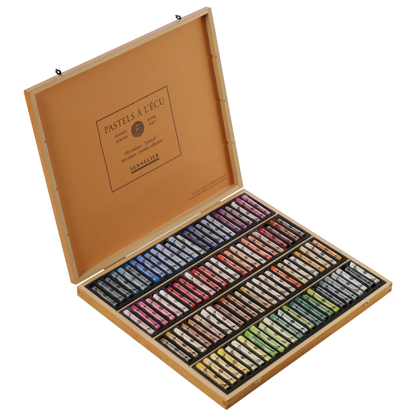 Sennelier Extra-Soft Pastel Full Stick Wooden Box Set, 100-Colors, Portrait Colors