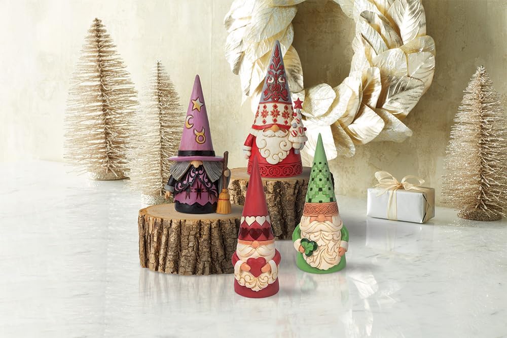 Jim Shore Heartwood Creek Nordic Noel Gnome with Tree Cozy Christmas Figurine, 6.61 Inch, Multicolor