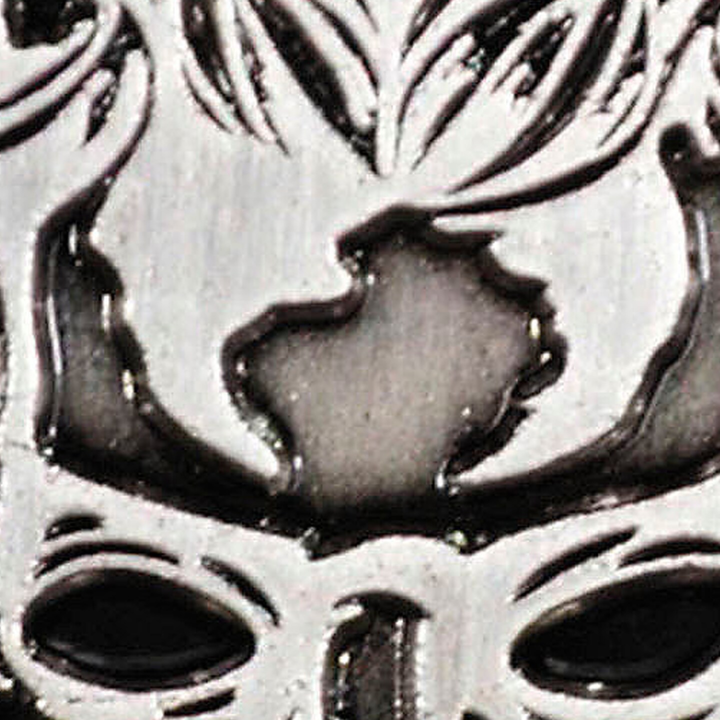 Antique Nickel Enamel Pin Nameless Ghoul Ghost Face 1.5&#x22;