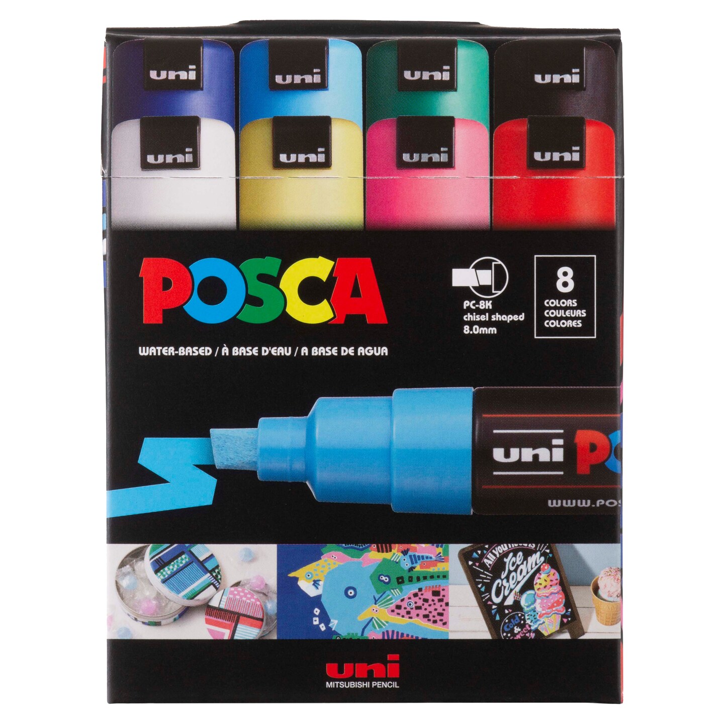 POSCA Paint Marker Set, 8-Colors, PC-8K