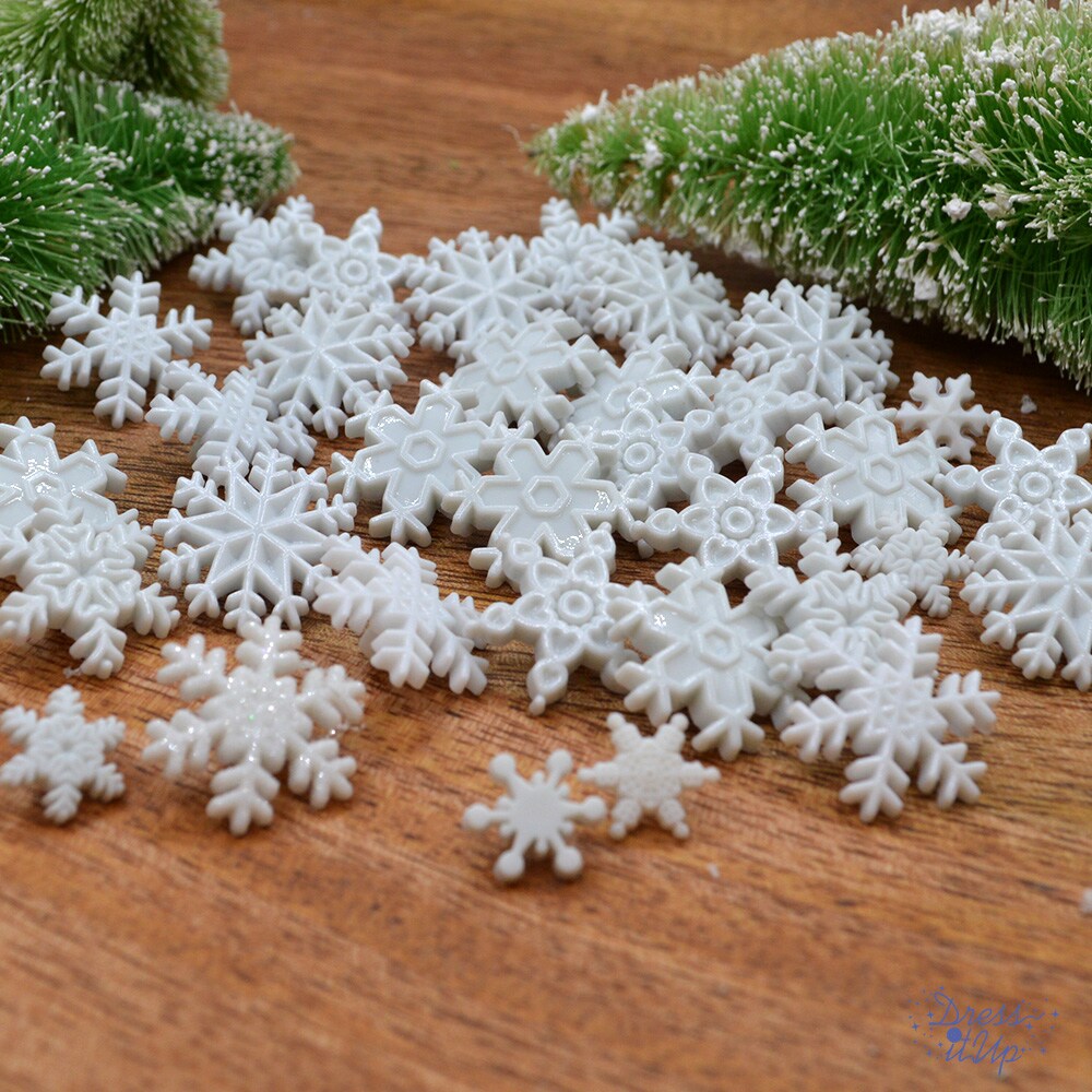 Dress It Up Buttons Snowflake Super Value Pack, 50pcs Sewing Shank Embellishments