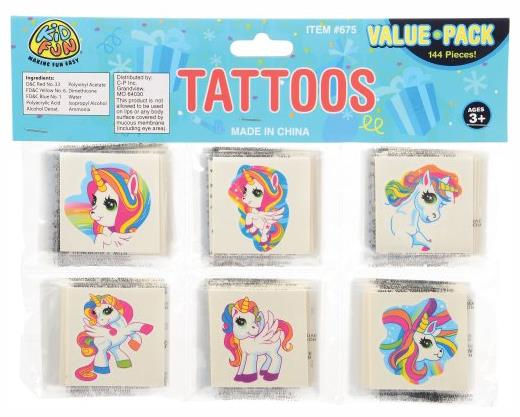 Unicorn Tattoos Include 144 Units