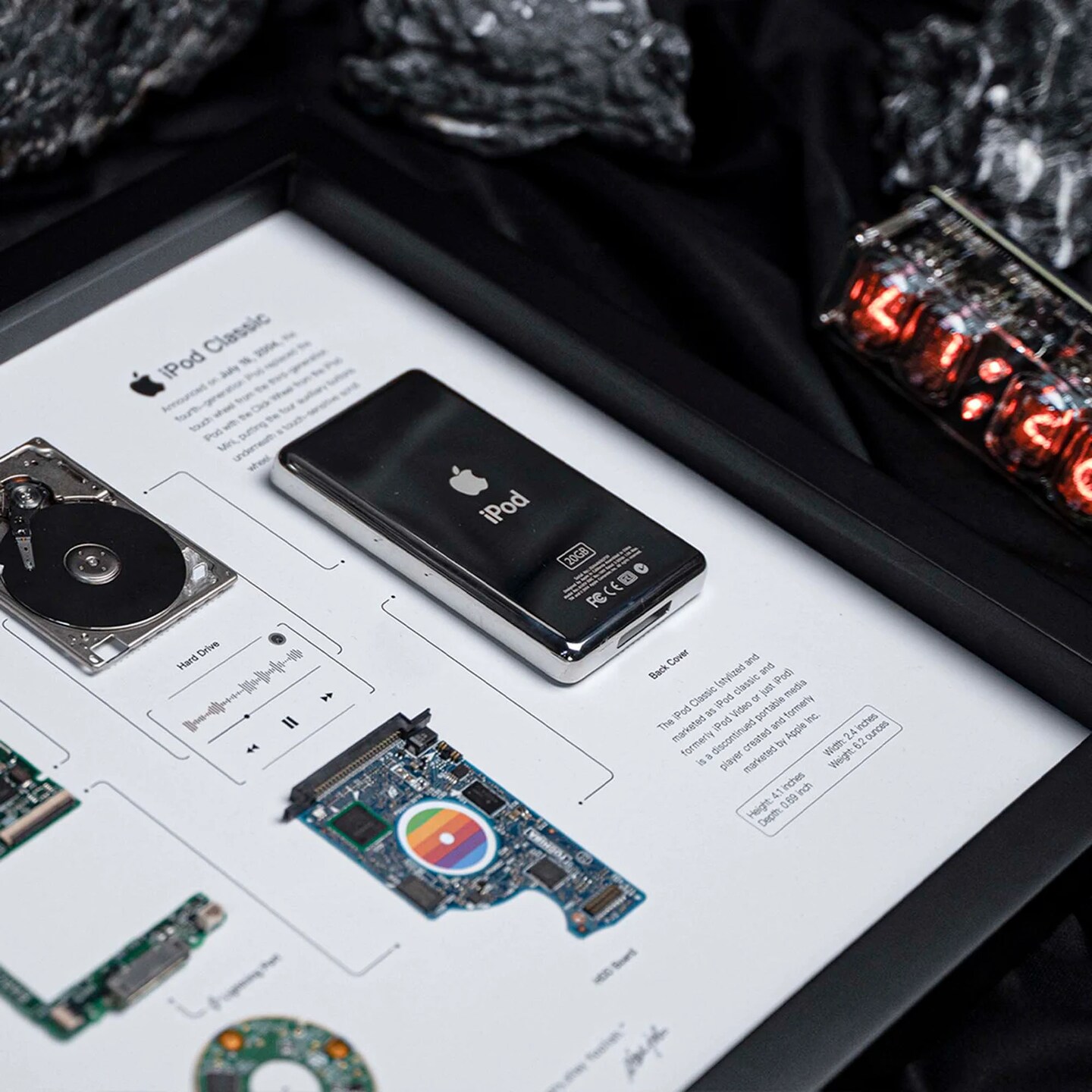 Framed Apple iPod Classic 4th Gen Disassembled Wall Art Tear Down