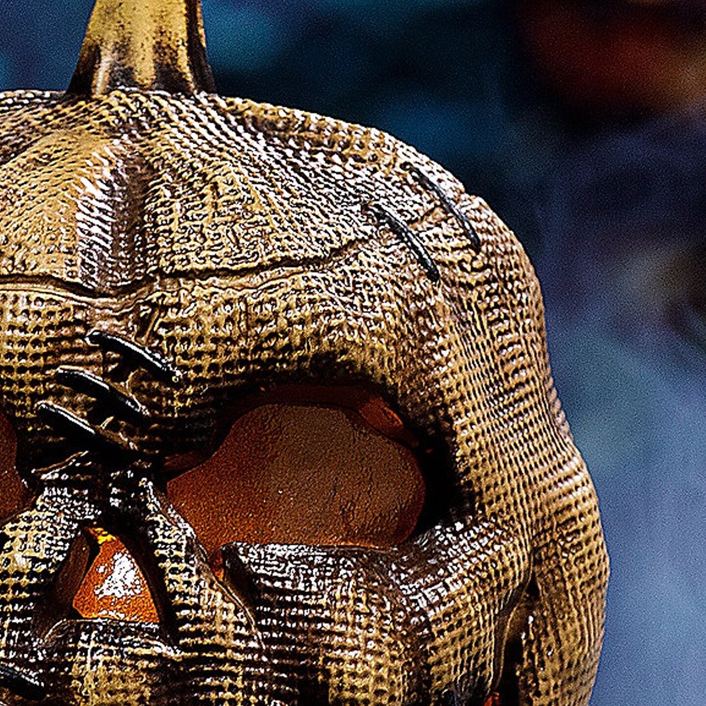 Animated Flaming Burlap Pumpkin