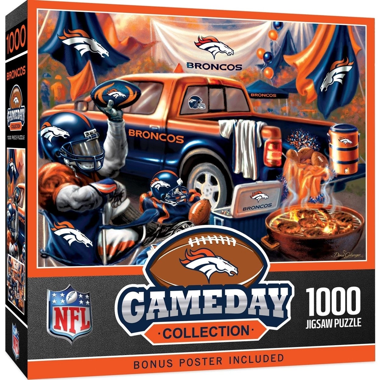Denver Broncos 1000 Piece Jigsaw Puzzle Nfl 19.25 X 26.75 Recycled Material