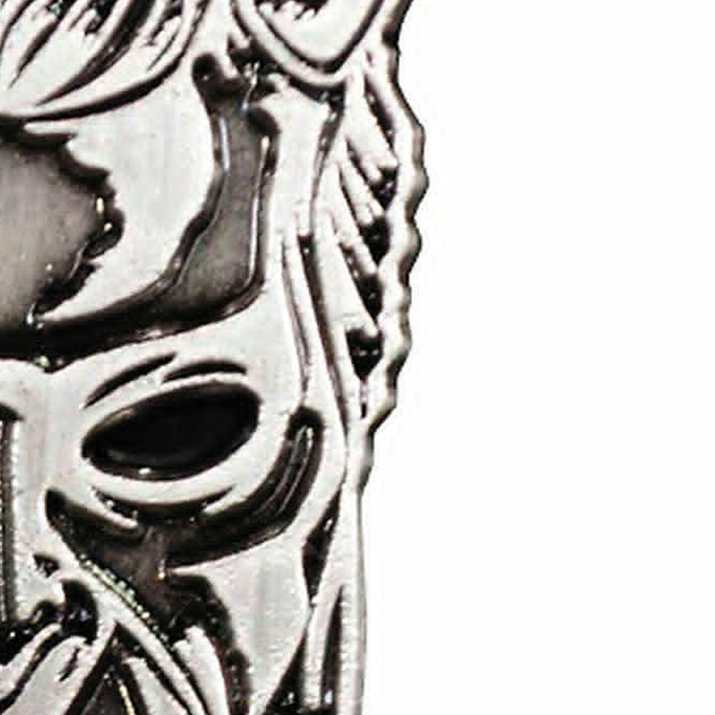 Ghost Nameless Ghoul Face Antique Nickel Enamel Pin 1 1/2&#x22;