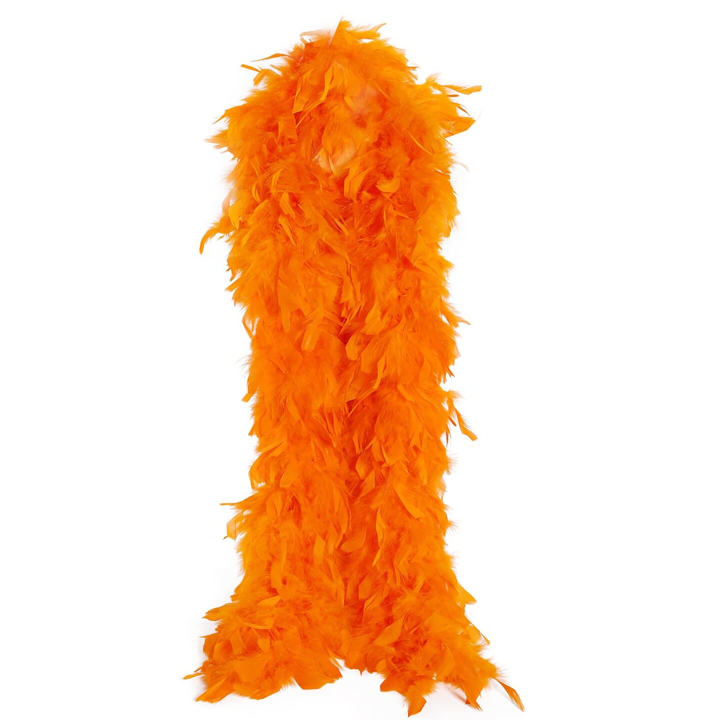 THARAHT Orange Chandelle Turkey Feather Boa 2 Yards 100g for DIY Craft Home Dancing Wedding Party Halloween Costume Decoration Feather Boa
