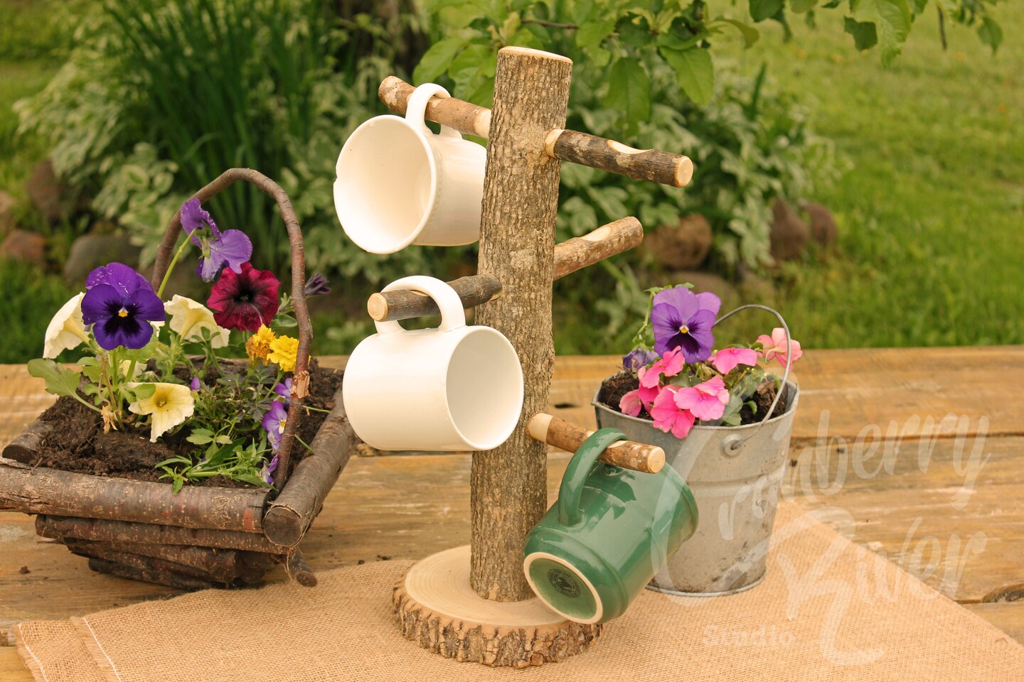 Coffee and Tea Mug Tree Made from Real Logs and Branches | MakerPlace by  Michaels