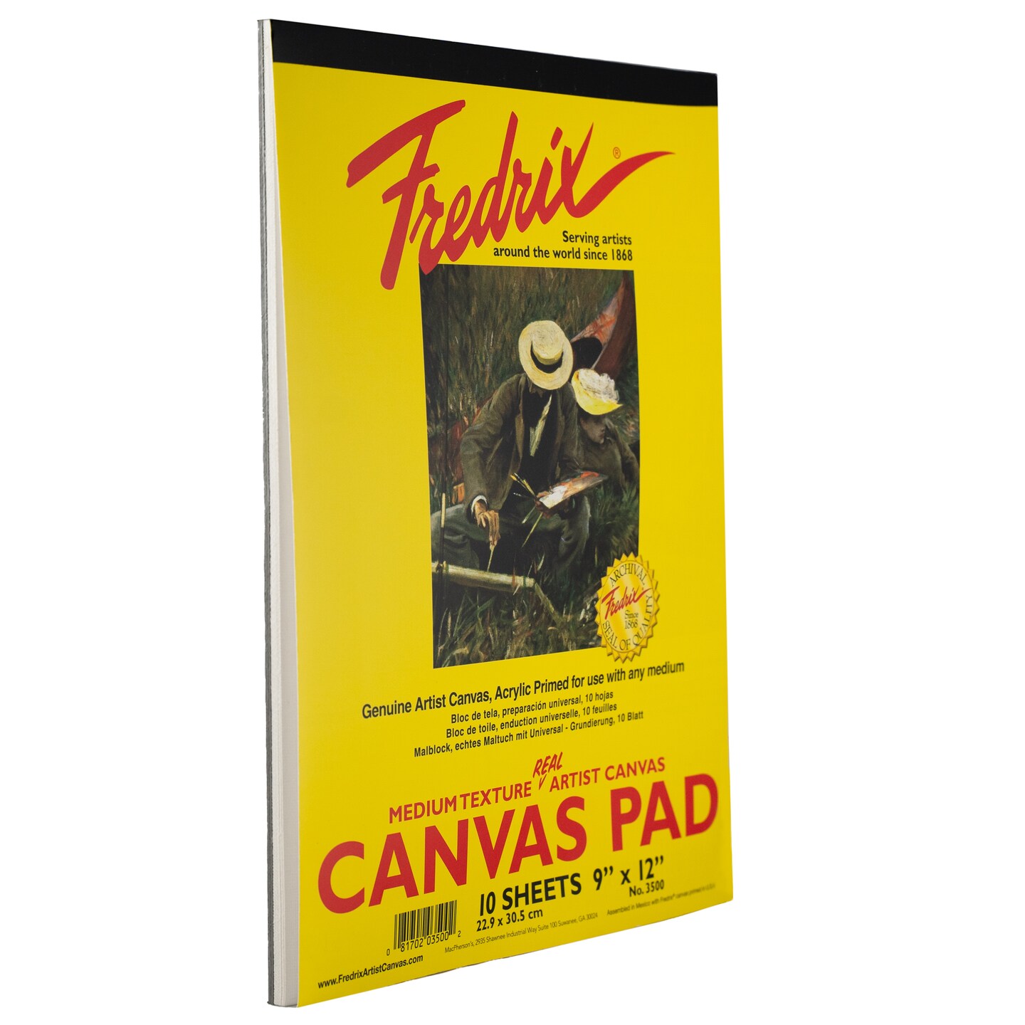 FREDRIX Creative Series White Canvas Pad, 9&#x22; x 12&#x22;