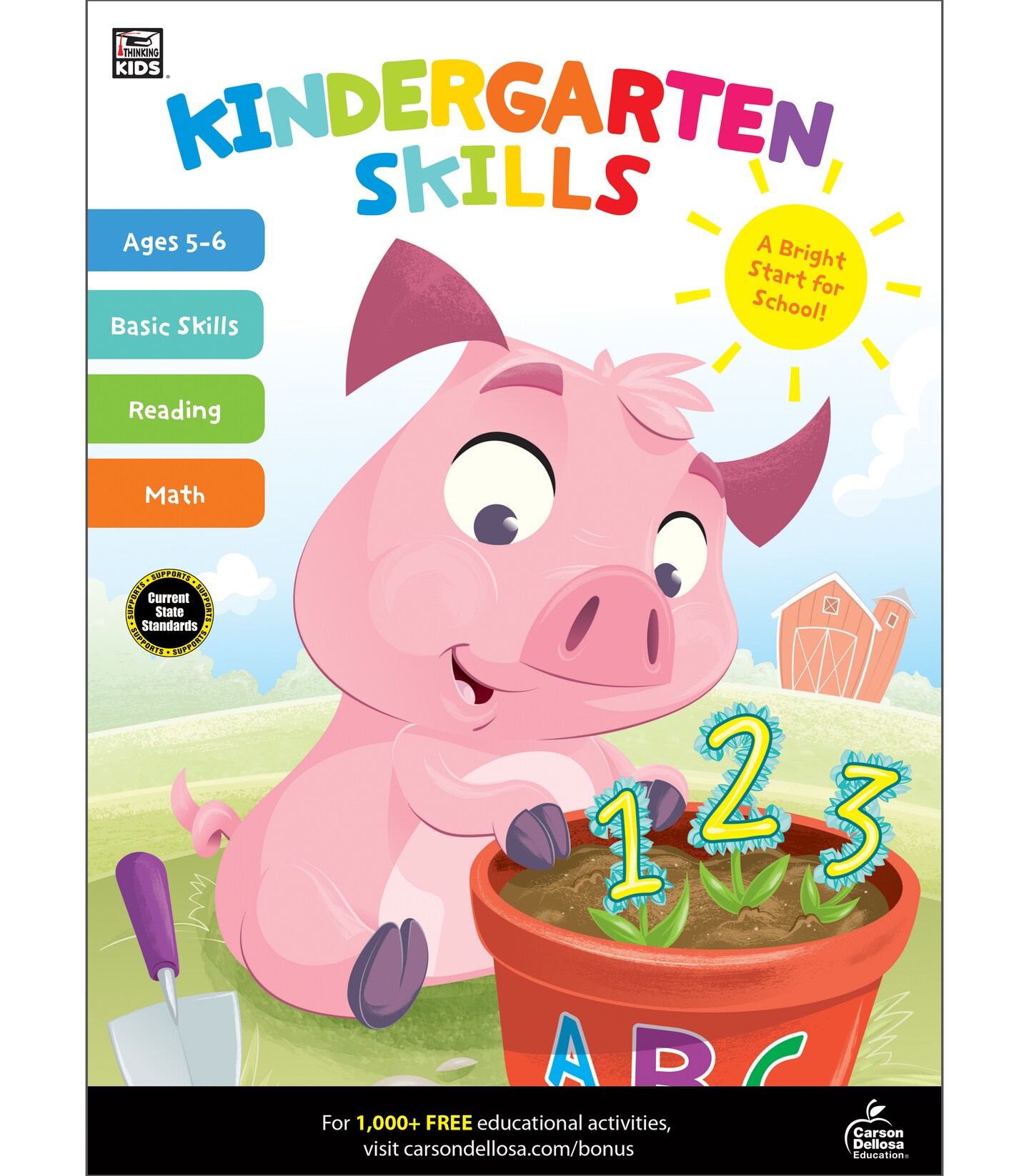 Carson Dellosa Kindergarten Workbook, Phonics, Reading, Math, Social Emotional Learning, Writing Practice, Activity Book Ages 5-6, Classroom or Homeschool Curriculum