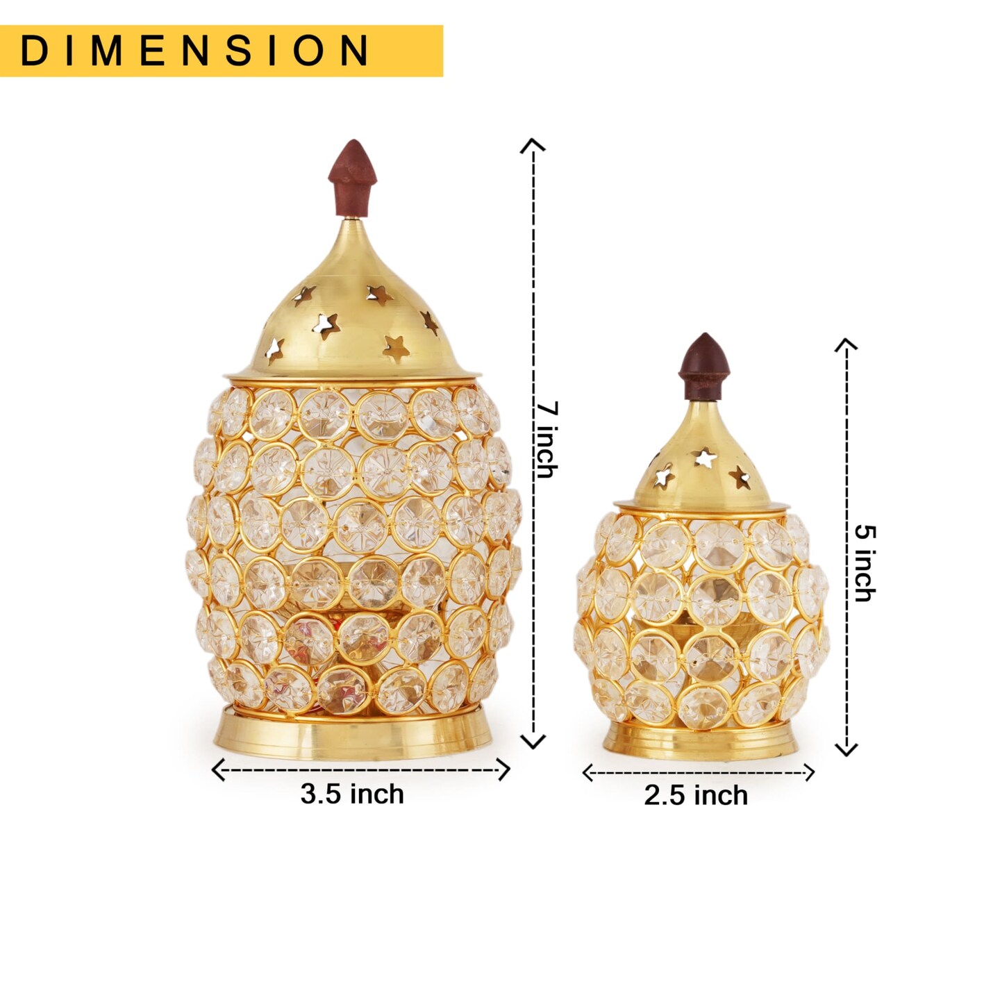 Crystal Jyoti Diya Lamp Akhand Oil Lamp Decorative Diwali Diyas for Puja Kuthu Vilakku Home Temple Decor Deepam Deepawali Decoration Lantern Tea Light Holder Housewarming Return Gift