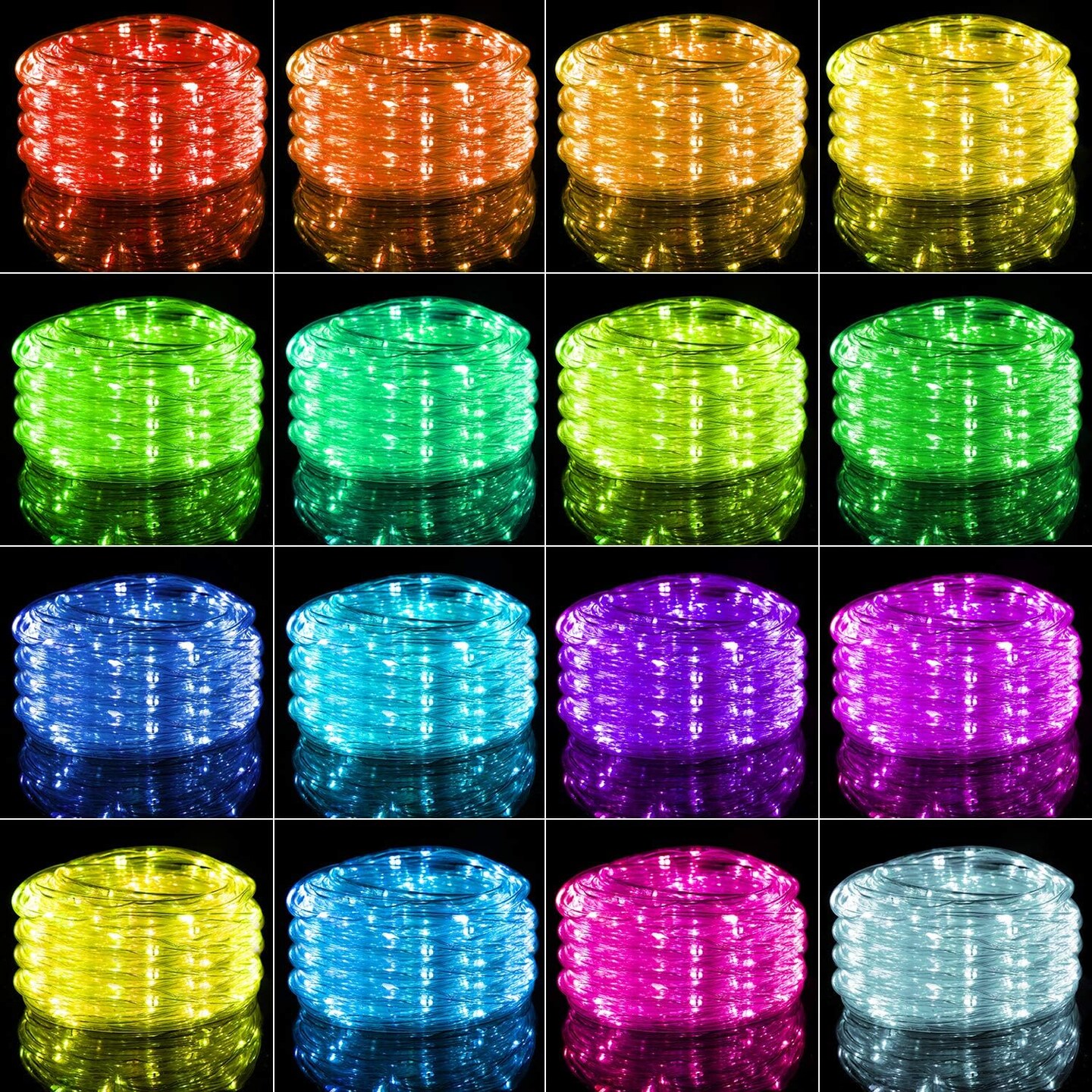 Color Changing Rope Lights Outdoor, String Lights with Plug &#x26; Remote, Twinkle String Lights Indoor Bedroom, Waterproof LED Rope Lights for Outside,16 Colors