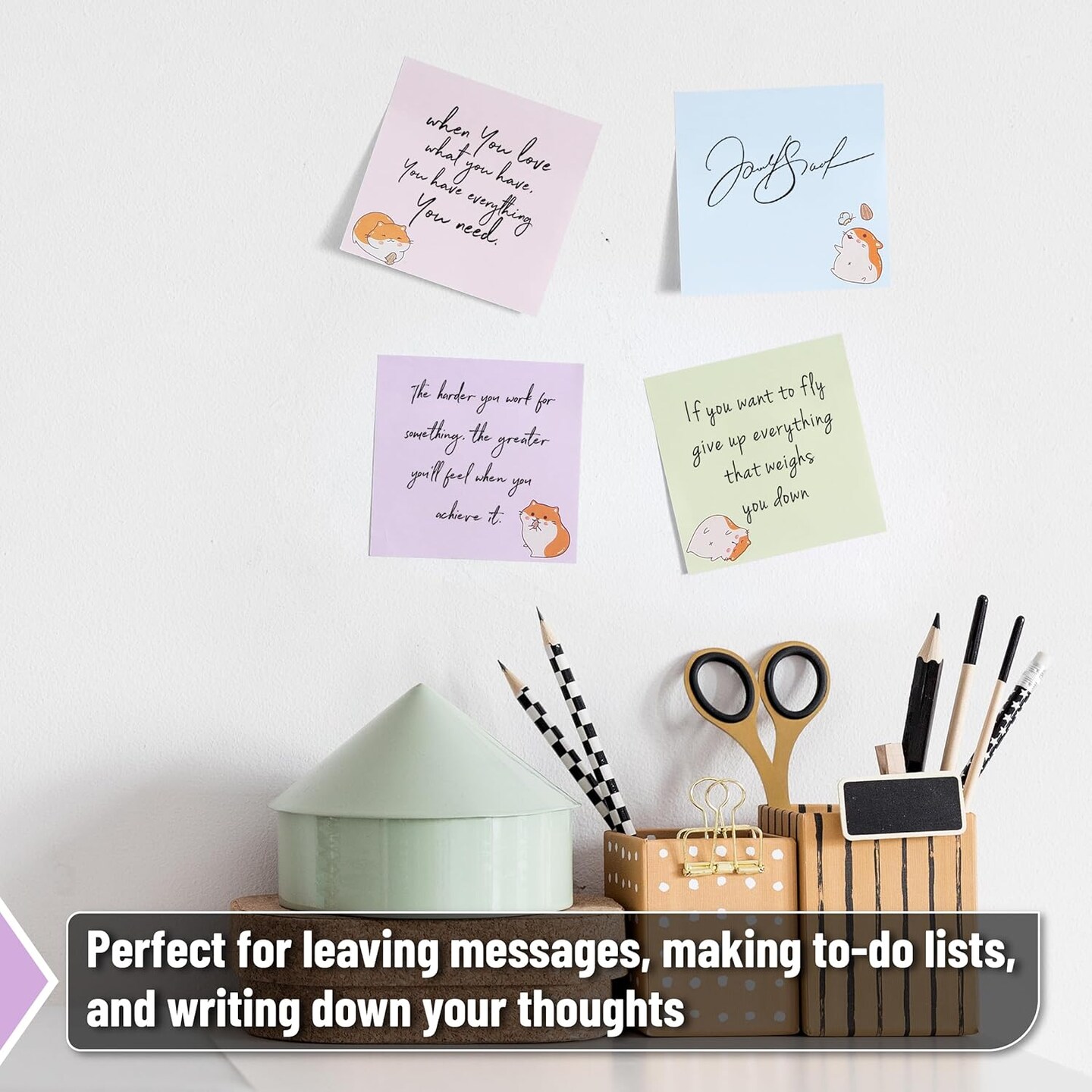 Sticky Notes, 8 Pads, 400 Sheets, Tiny Hamster Sticky Notes