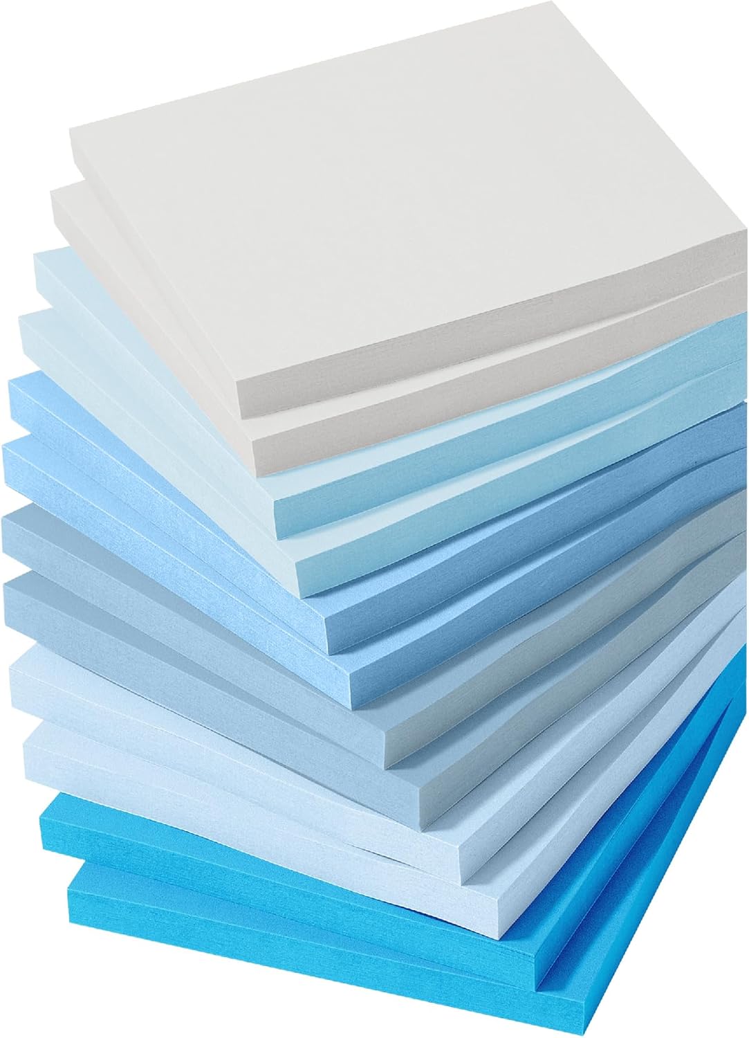 Sticky Notes, 12 Pads, 600 Sheets, Sky Blue Tones