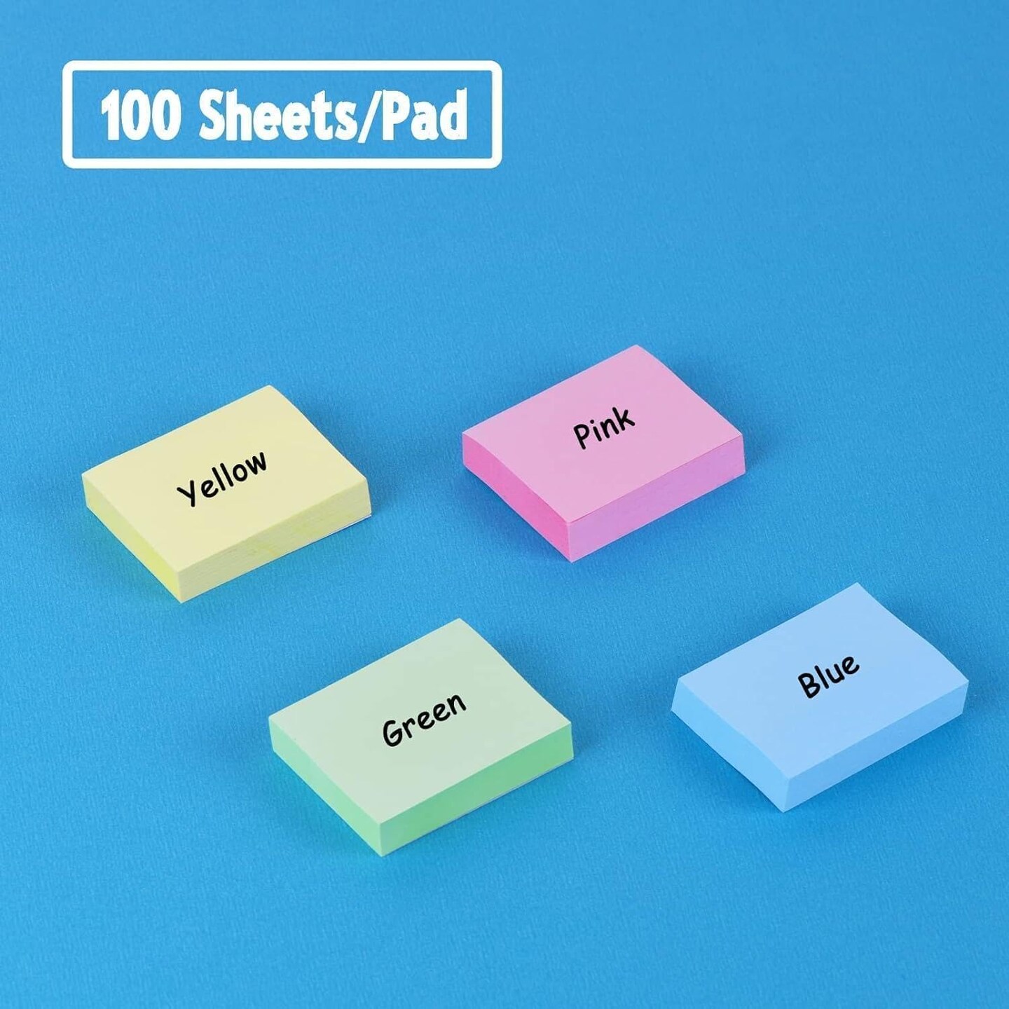50 Pads Mini Sticky Notes, Small Self-Stick Note, Bulk Tiny Pads for Office, School, Home, 100 Sheets/Pad, 4 Pastel Colors, Pink, Yellow, Green, Blue