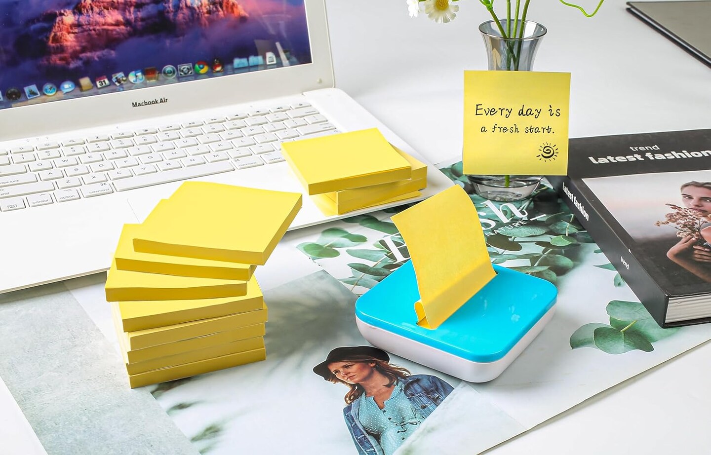 (12 Pads) Pop Up Sticky Notes Refills, Canary Yellow Strong Adhesive Post, Suitable for Home, Office, School, Clean Removal