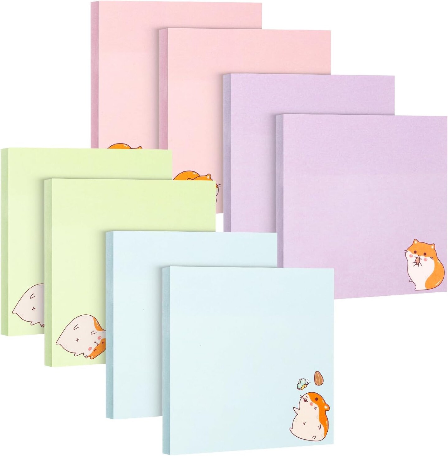 Sticky Notes, 8 Pads, 400 Sheets, Tiny Hamster Sticky Notes