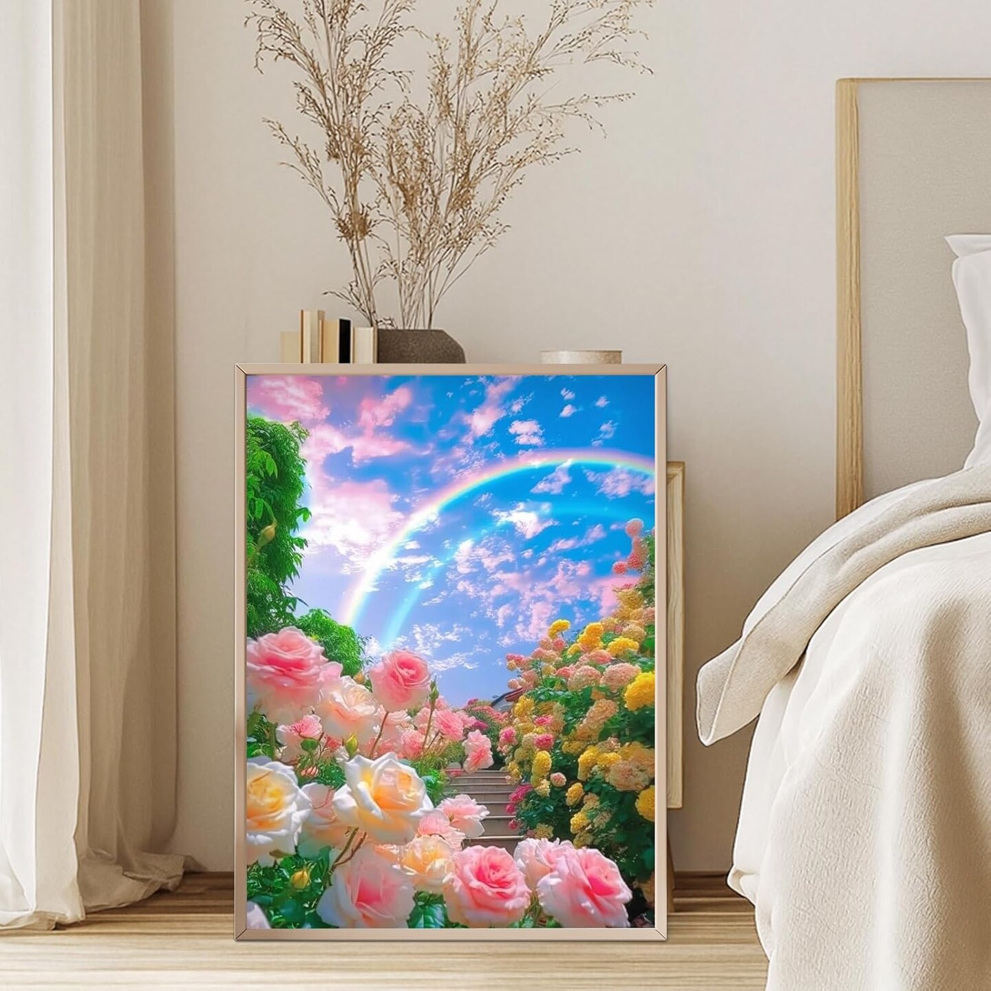 Spring Flowers 5D Diamond Art Kit – 12x16” Full Round Drill DIY Floral Painting – High-Definition Gem Art Set for Beginners – Sparkling Rhinestone Craft for Home Wall Decor