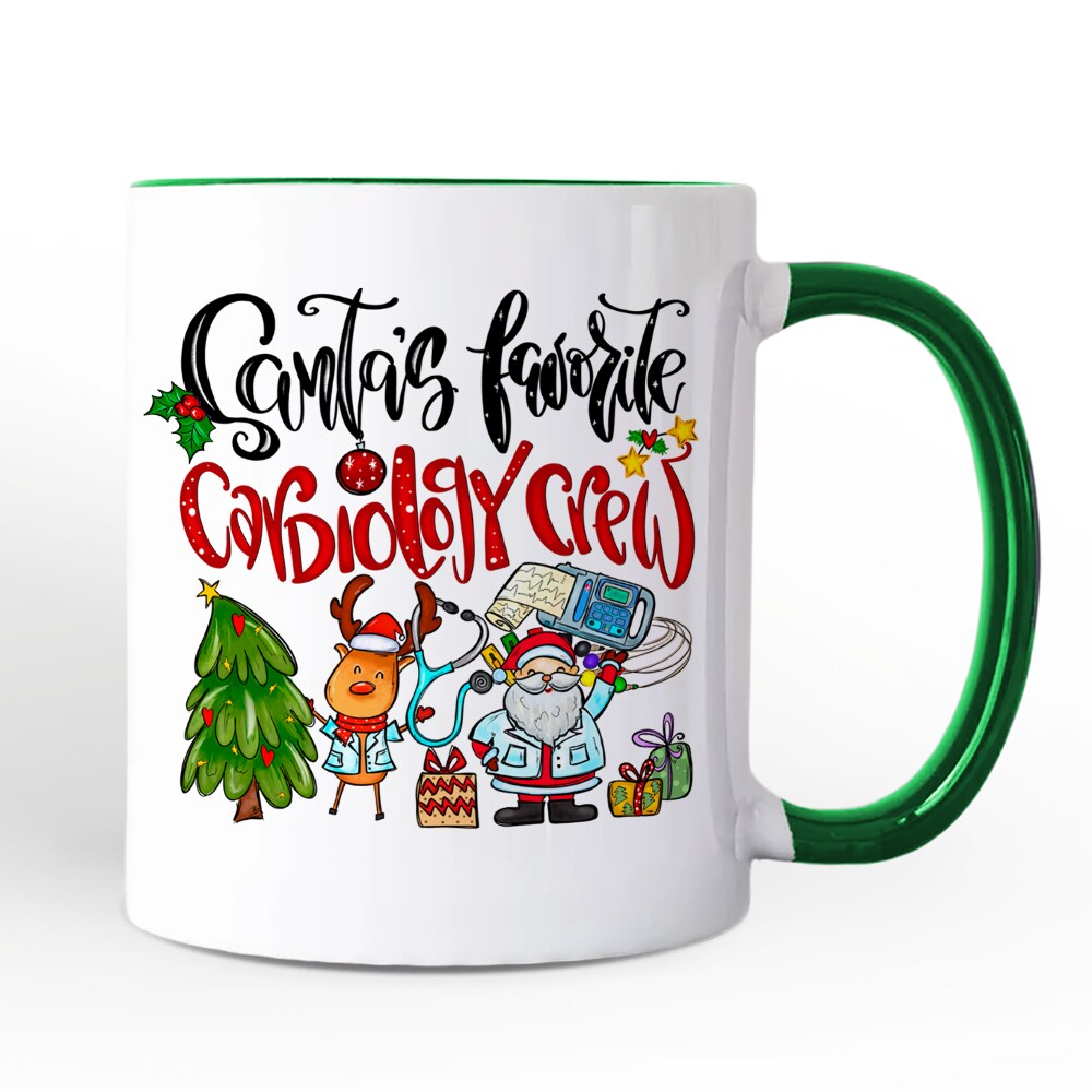 Santa's Favorite Cardiology Crew Mug, Heart Health Christmas Gift