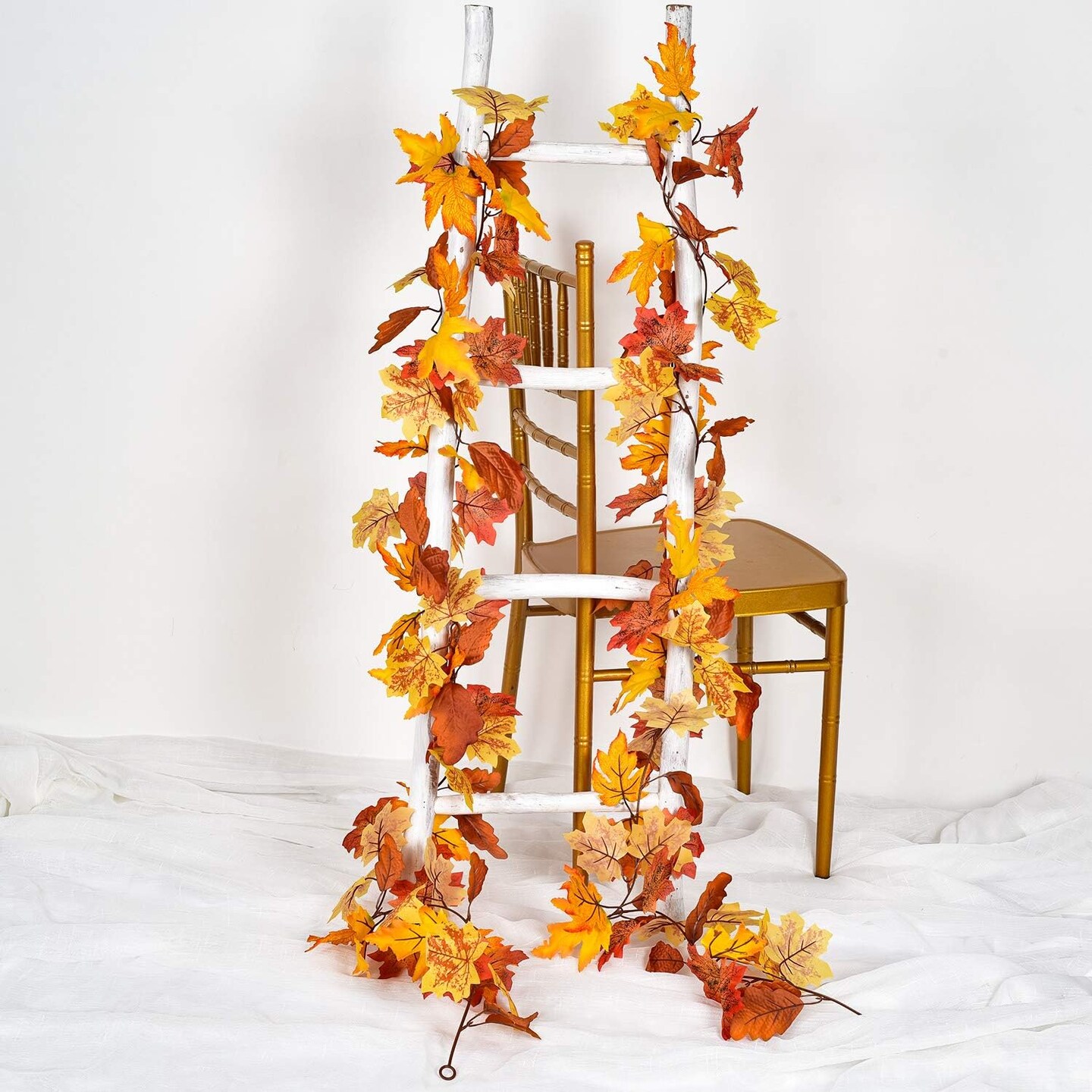 2 Pack Fall Garland Maple Leaf, 5.9Ft/Piece Hanging Vine Garland Artificial(Yellow)6.77 x 5.98 x 3.15 inches