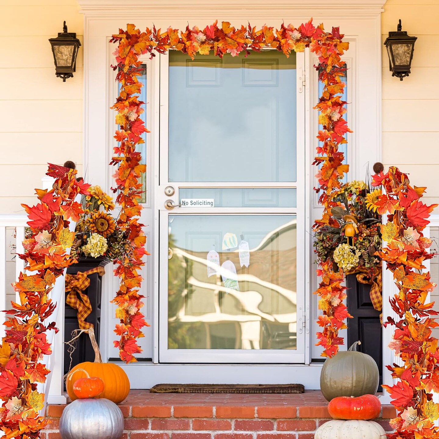 3 Pack Fall Maple Leaf Garland 5.7Ft/Piece - Artificial Autumn Leaves Vines