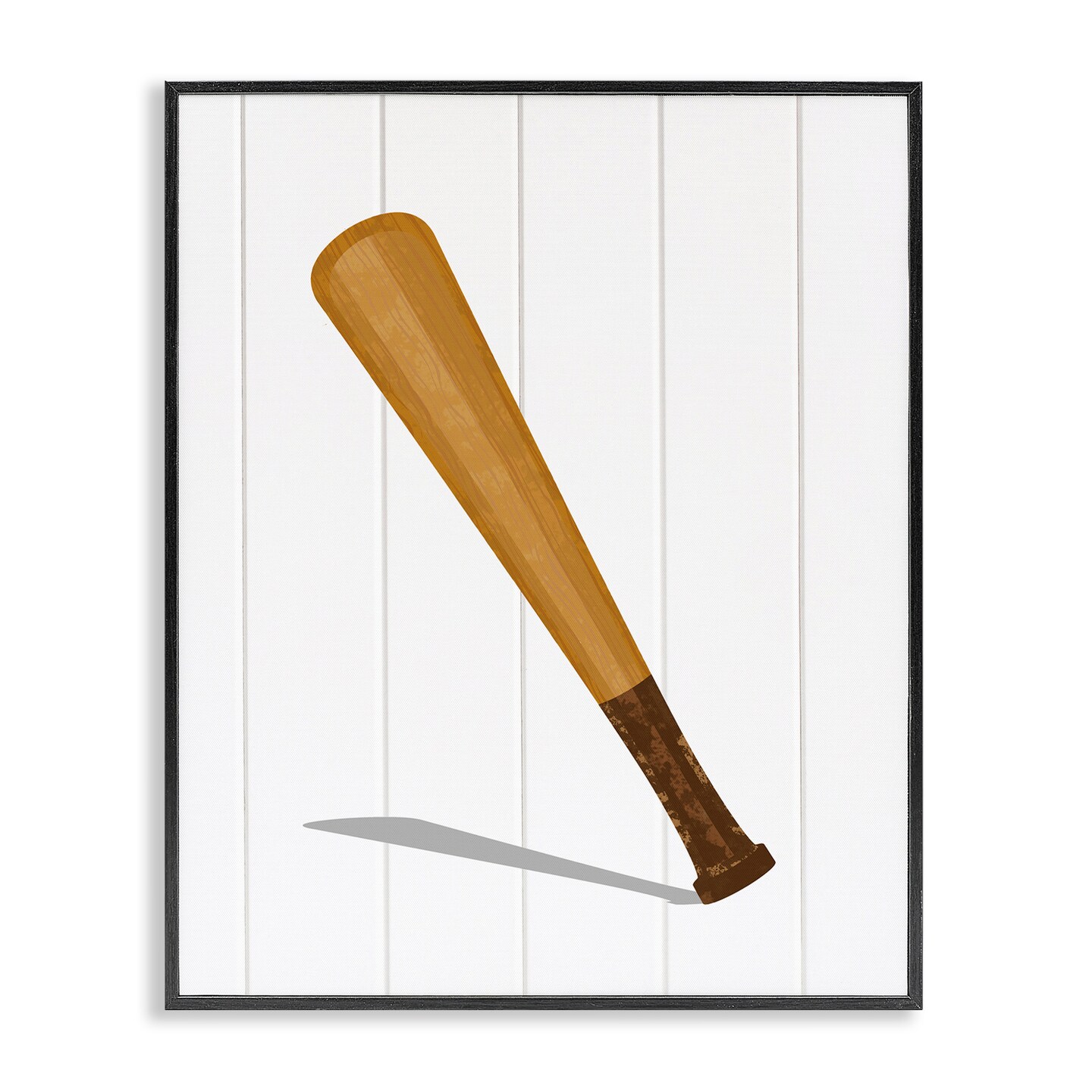 Stupell Industries Sporty Baseball Bat Framed Giclee, design by Christine Simpson Art