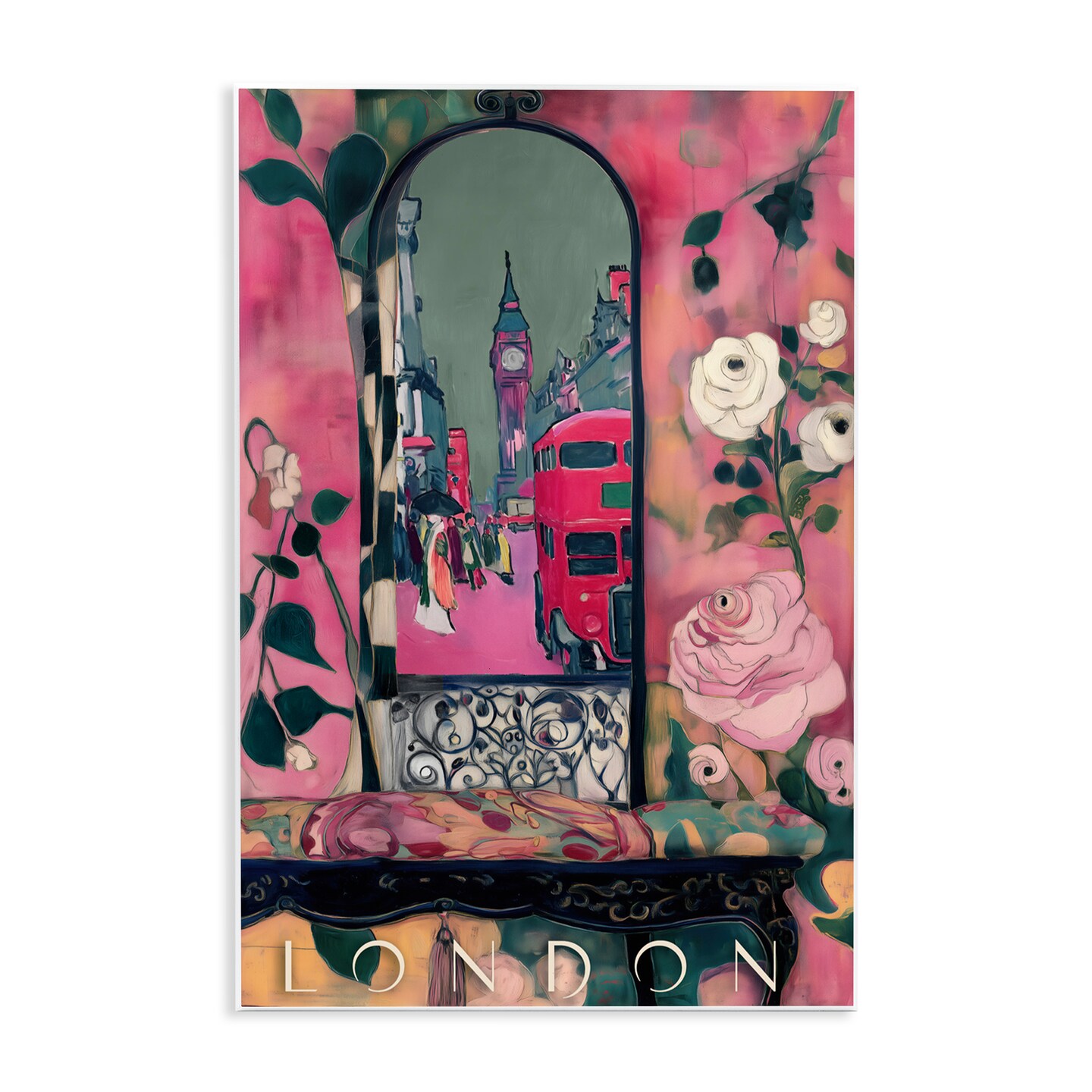 Stupell Industries London Spring Street View Wall Plaque, design by Annabelle Hall