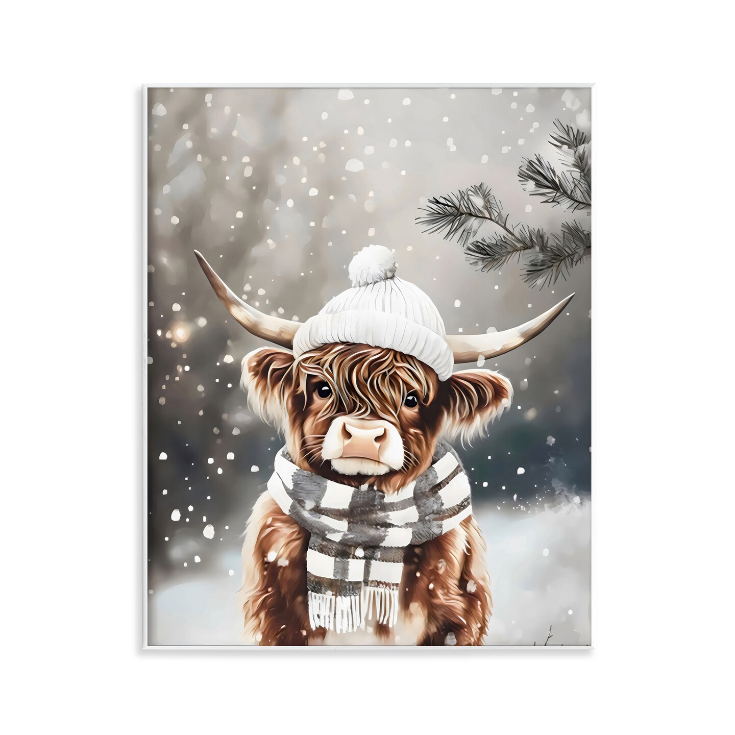 Stupell Industries Cozy Winter Highland Calf Wall Plaque, design by Arlington Prints
