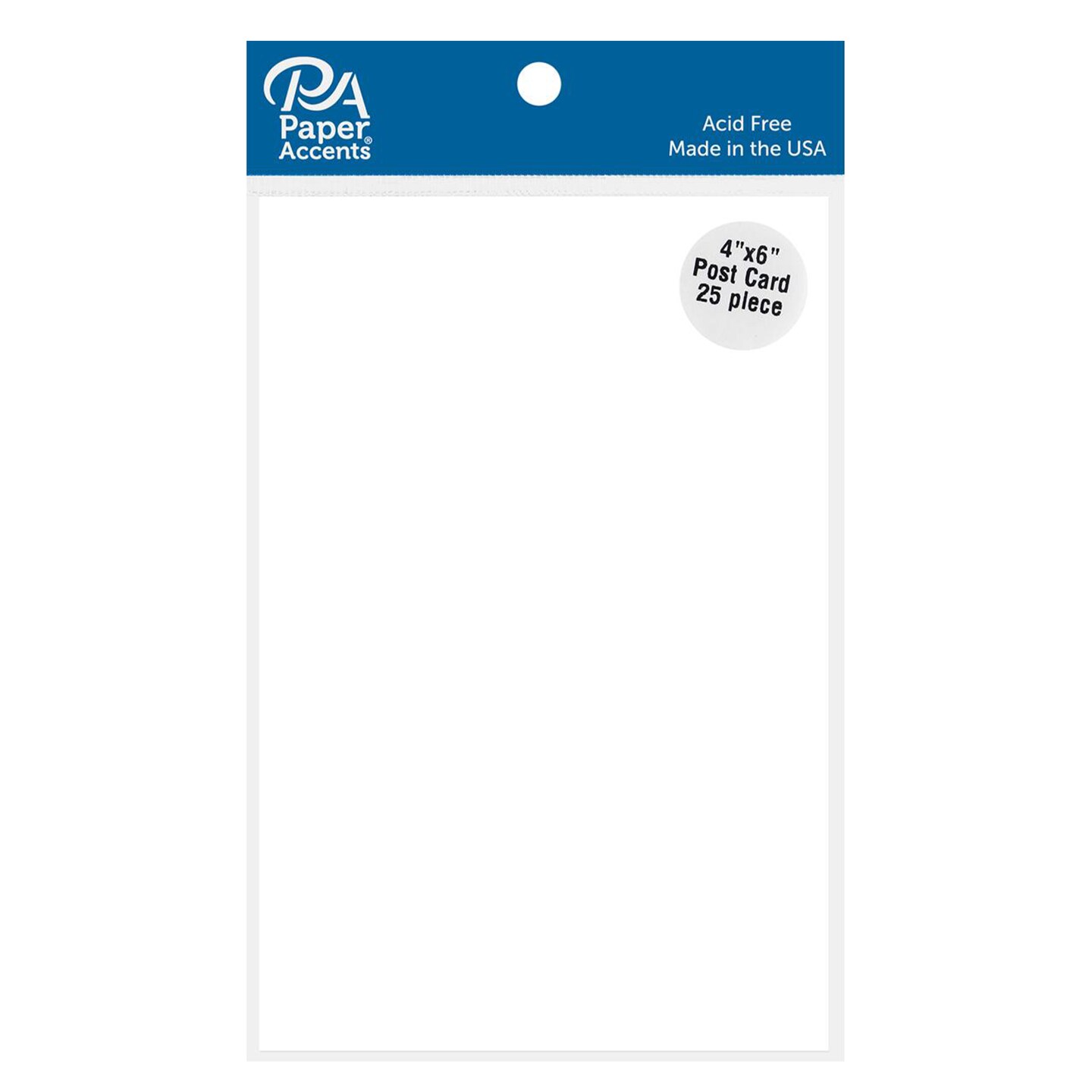 PA Paper Accents Cardstock Cards 4" x 6" White, 65lb colored cardstock paper for card making, scrapbooking, printing, quilling and crafts, 25 piece pack
