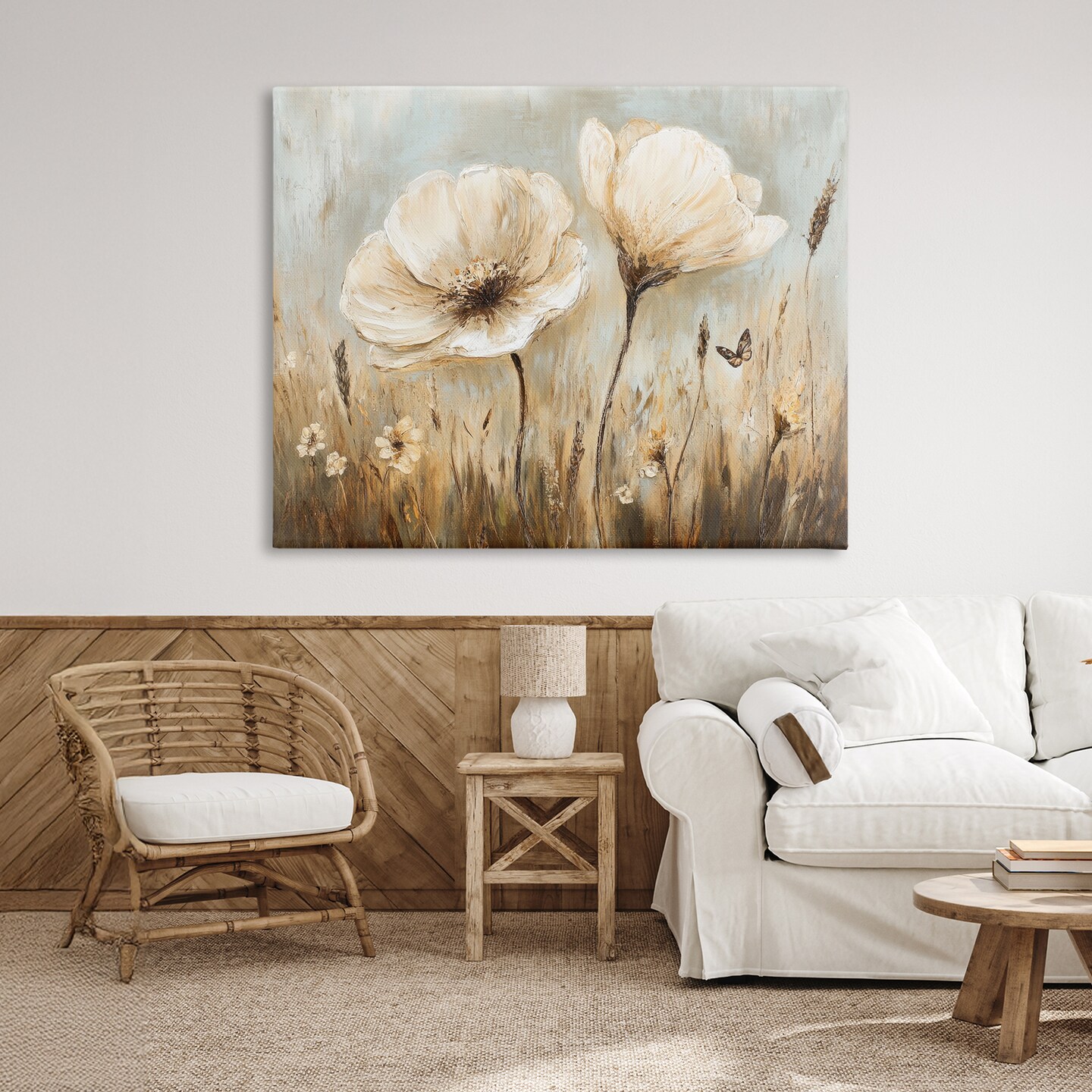 Stupell Industries White Wildflowers Brown Meadow Canvas, design by Petal Prints Design